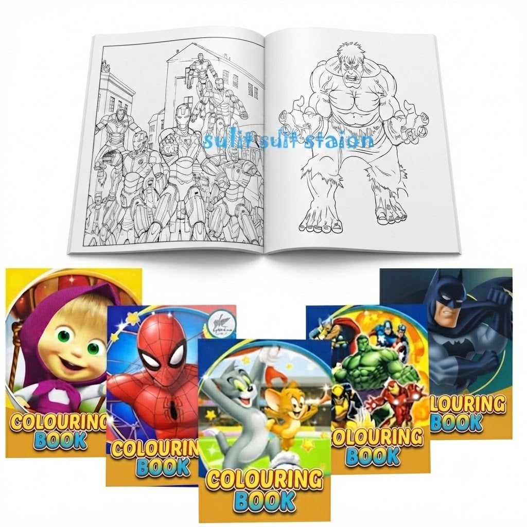 Carte de Colorat 12/set, A4 Modele Diferite cu Personaje Engros