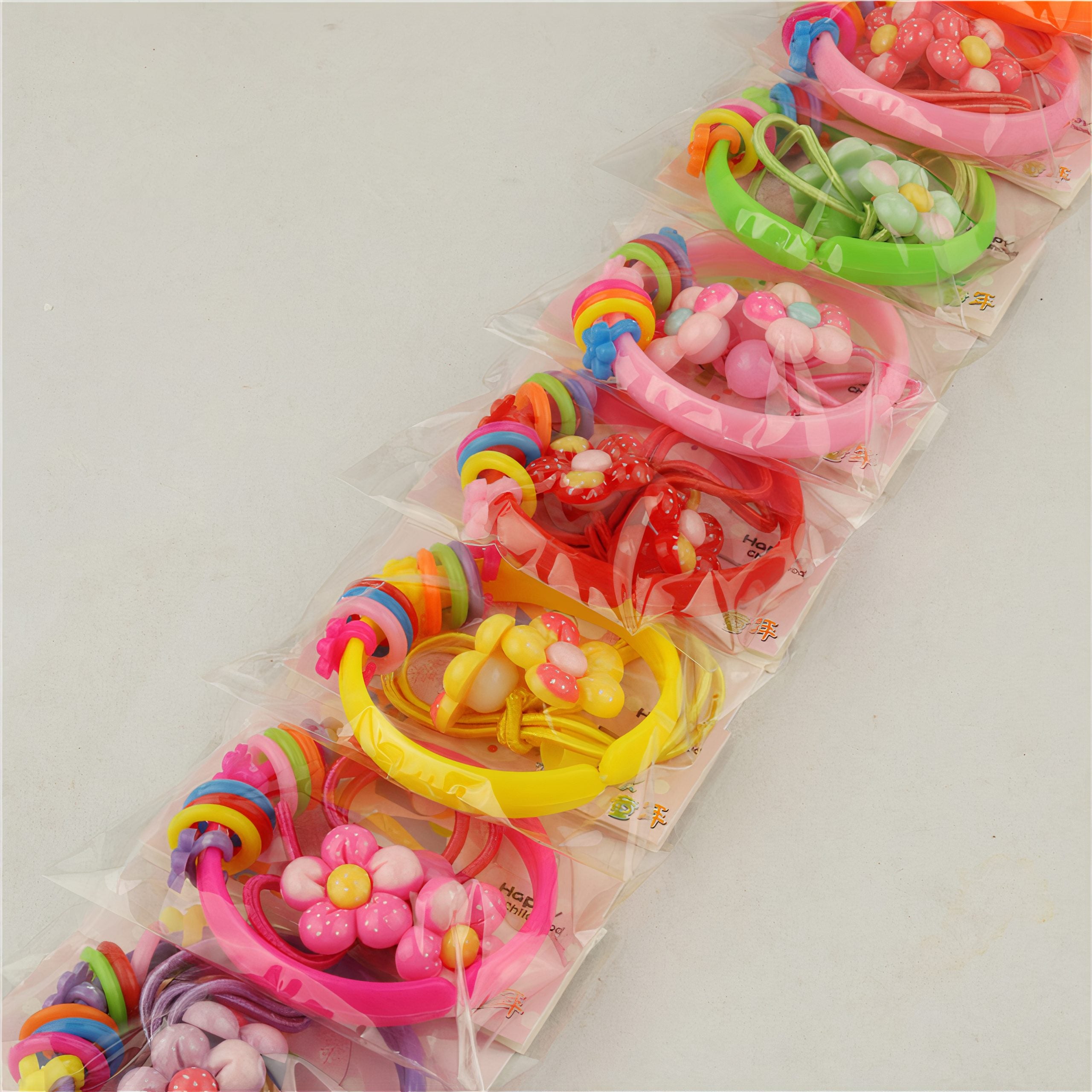 Elastic pentru Par, 10cm, Bratara din Plastic, 5cm, 72/set, Diverse Modele Engros