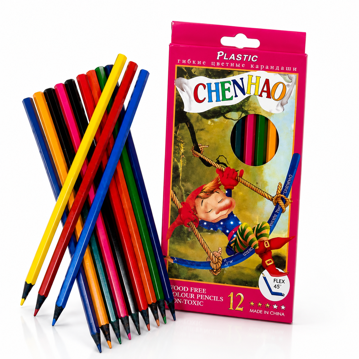 Creioane Colorate Flexibile 12/Set, 12 Culori, 17 cm Engros