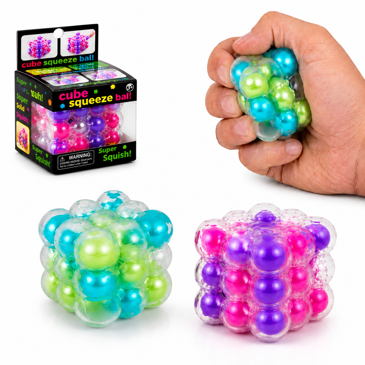 Jucărie Antistres Bubble Squeeze Cube, 5x5cm Slow Rising, Diferite Modele Engros