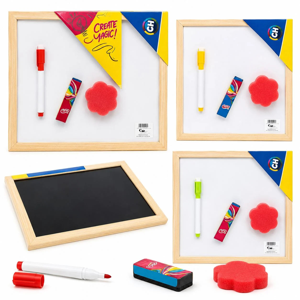 Tablita de Scris 35x50cm, cu 3 Accesorii, Rama din Lemn Engros