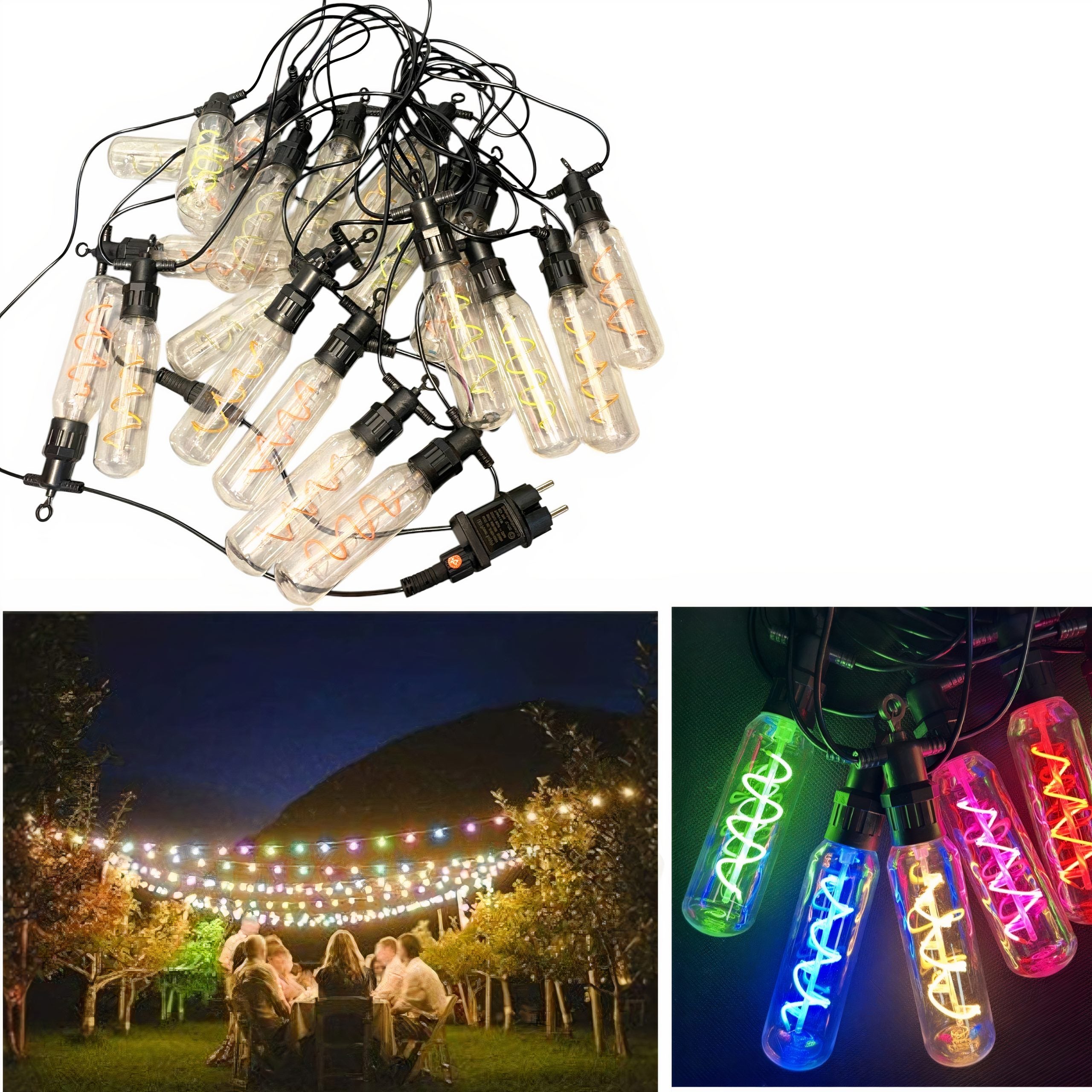 Ghirlanda Luminoasa 10M, 20 Becuri LED, Model Spirala Lumina Multicolora Engros