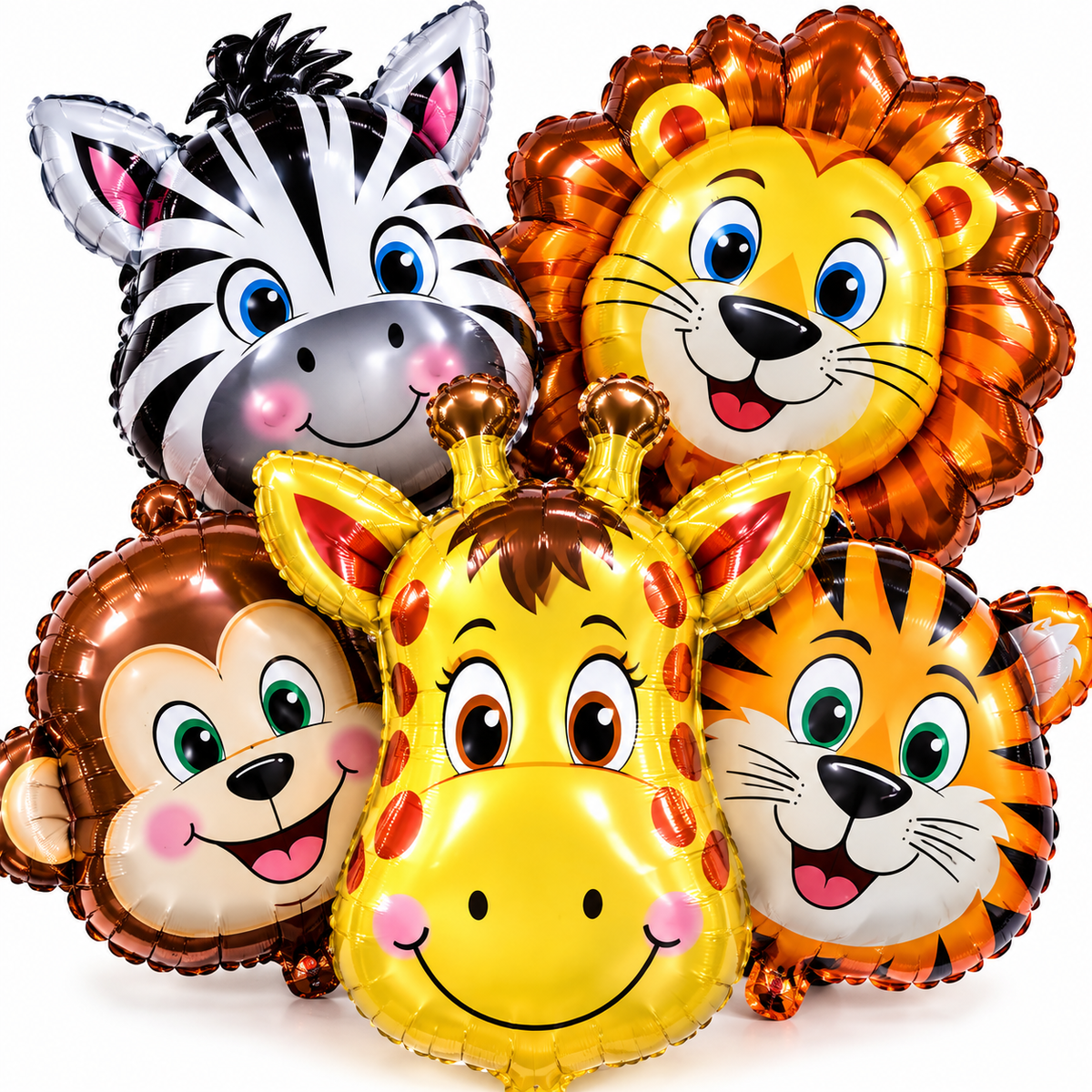 **Baloane Figurina Animalut 40/set, din Staniol, cu Pai 8cm, Diferite Modele si Dimensiuni, un Singur Model/set Engros**