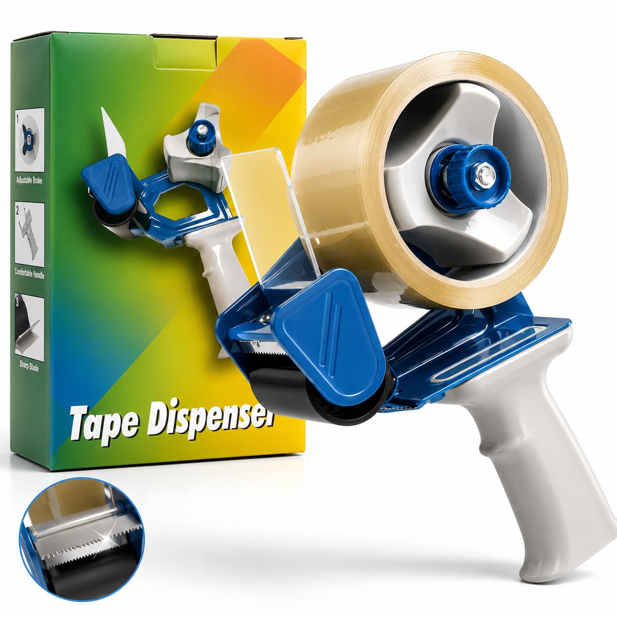 Masina de Lipit Banda Adeziva pentru Ambalare, 23×15×6cm, Distribuitor Manual cu Tensionator si Cutter Engros