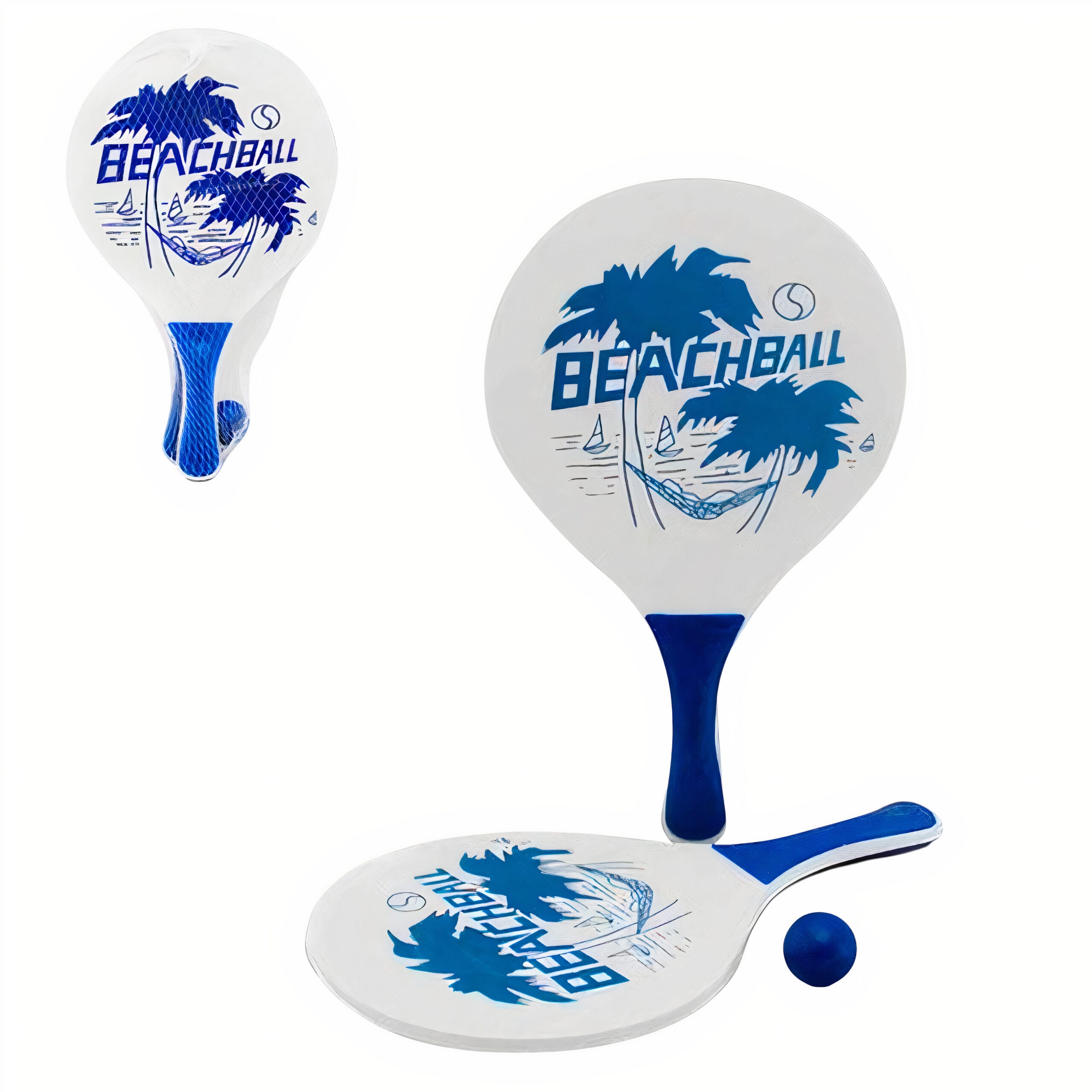 Palete de Tenis 2/set pentru Plaja, 38x24cm din Lemn cu Minge Engros