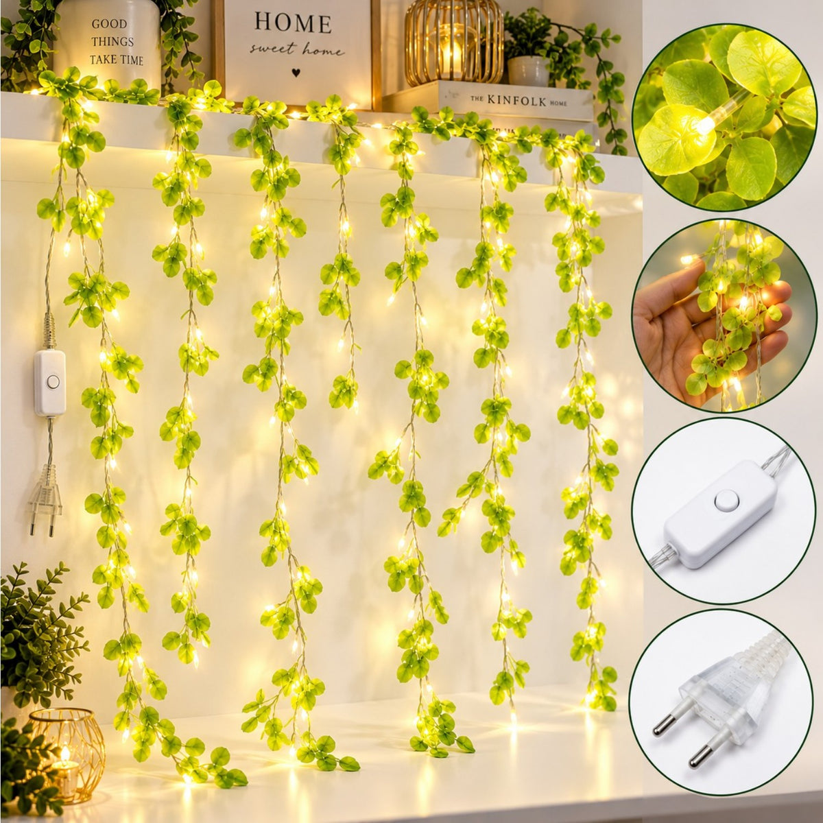 Ghirlanda din Frunze cu LED, 2x2m de Craciun Engros