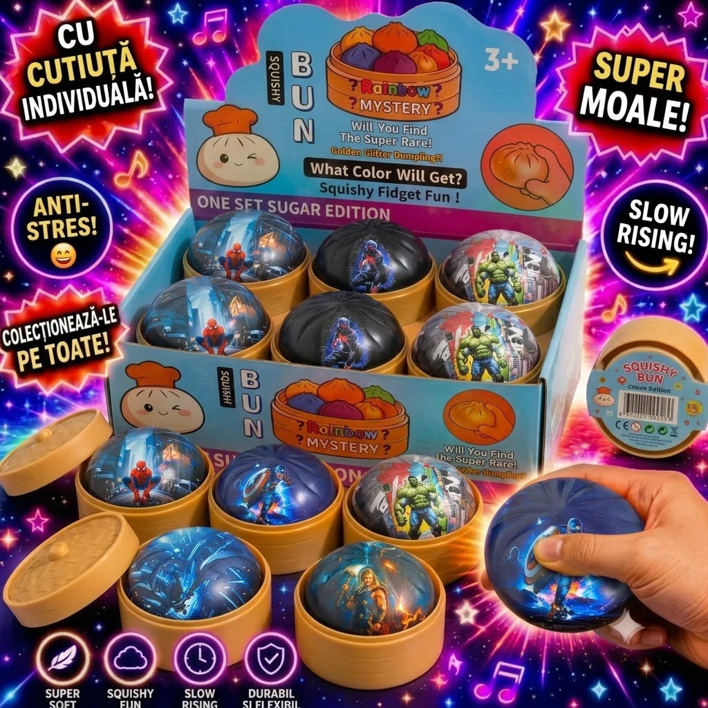 Jucărie Squishy Dumpling 9cm, în Cutie Plastic, Antistres, Model Eroi și Personaje de Acțiune Engros Engros