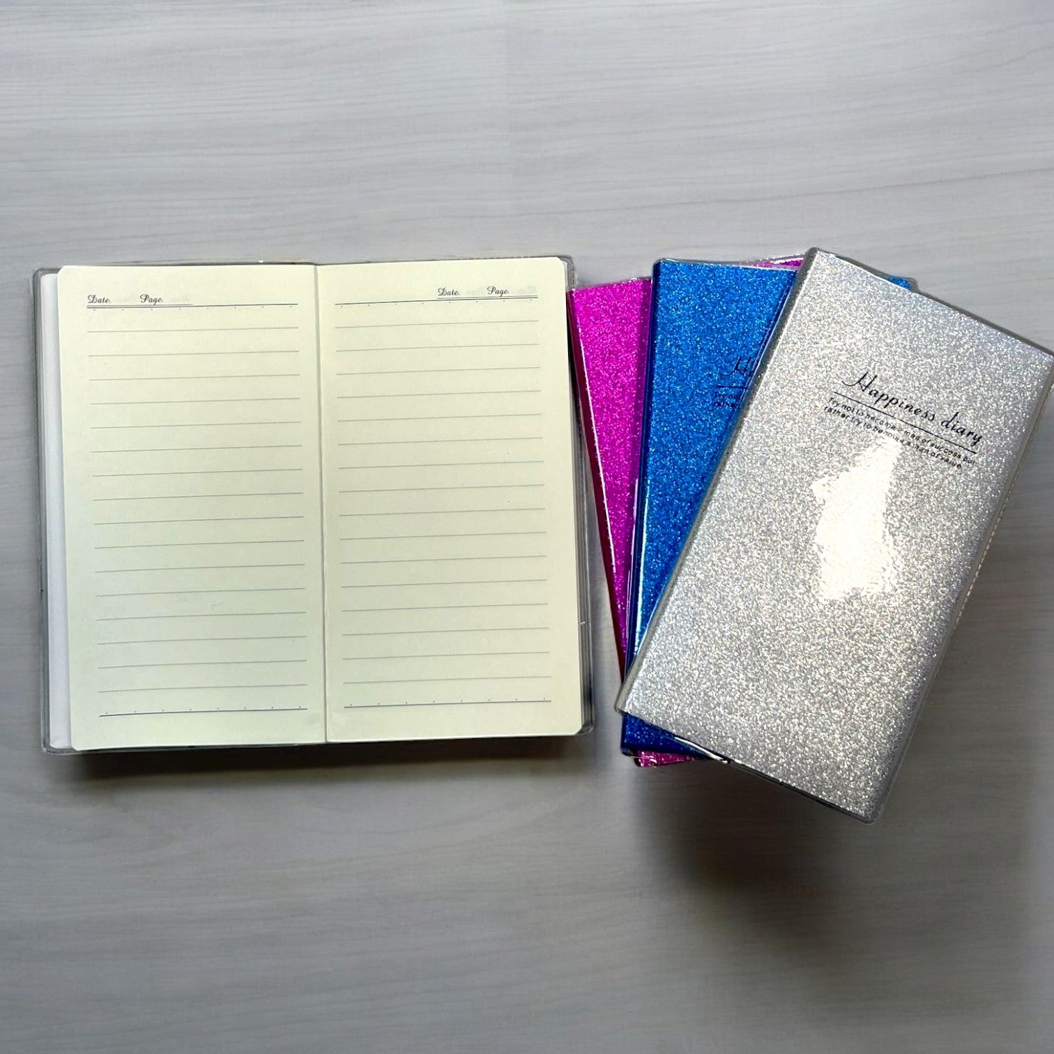 Agendă Glitter 12/set, Copertă Lucioasă, Dictando 20×15cm, Diferite Modele Engros