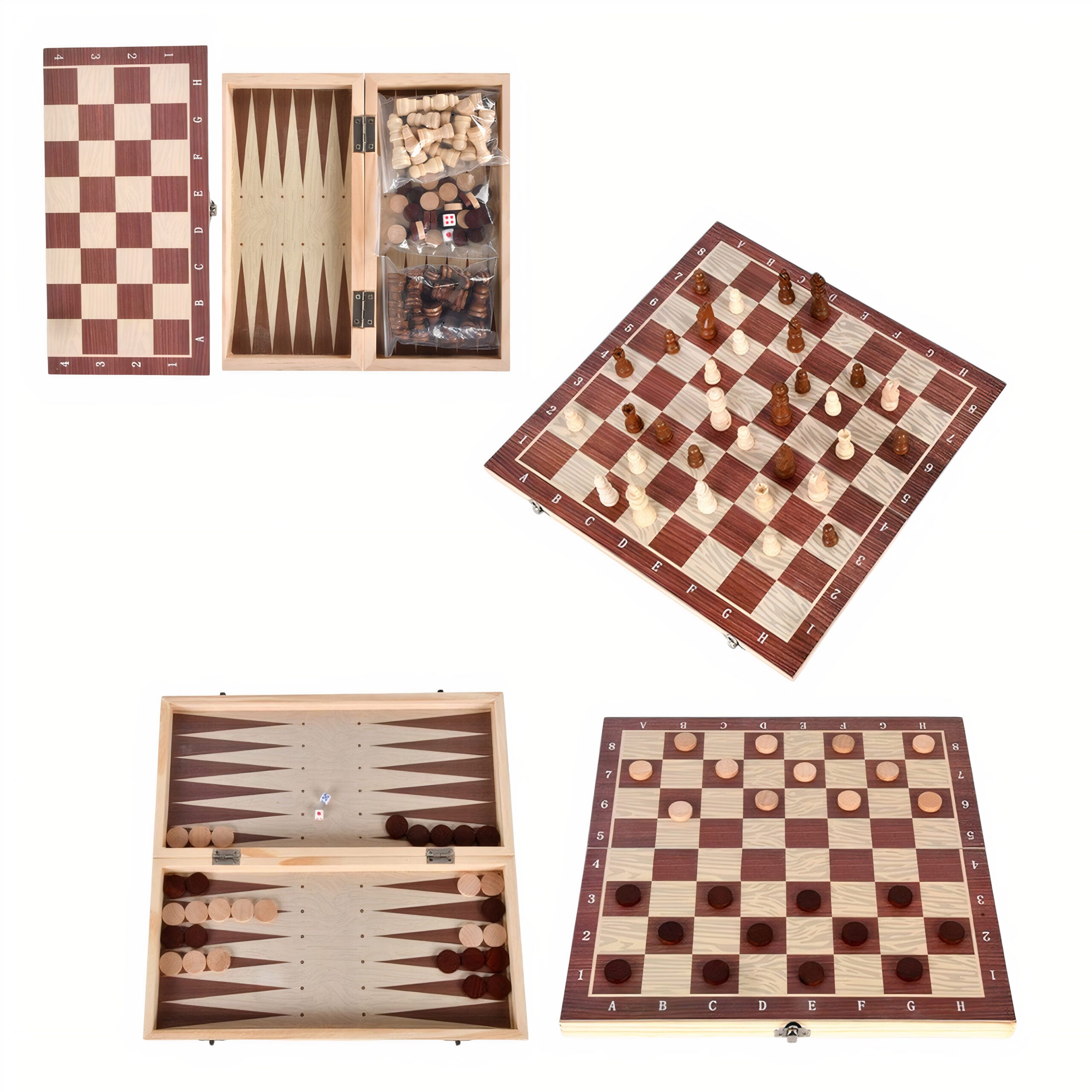 Tabla de Joc 3IN1 Sah si Table, 39x19cm din Lemn Engros