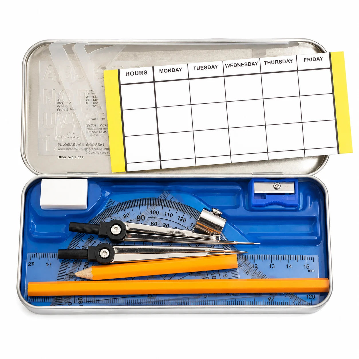 Trusa de Geometrie 10/Set, din Metal, cu 11 Instrumente Engros
