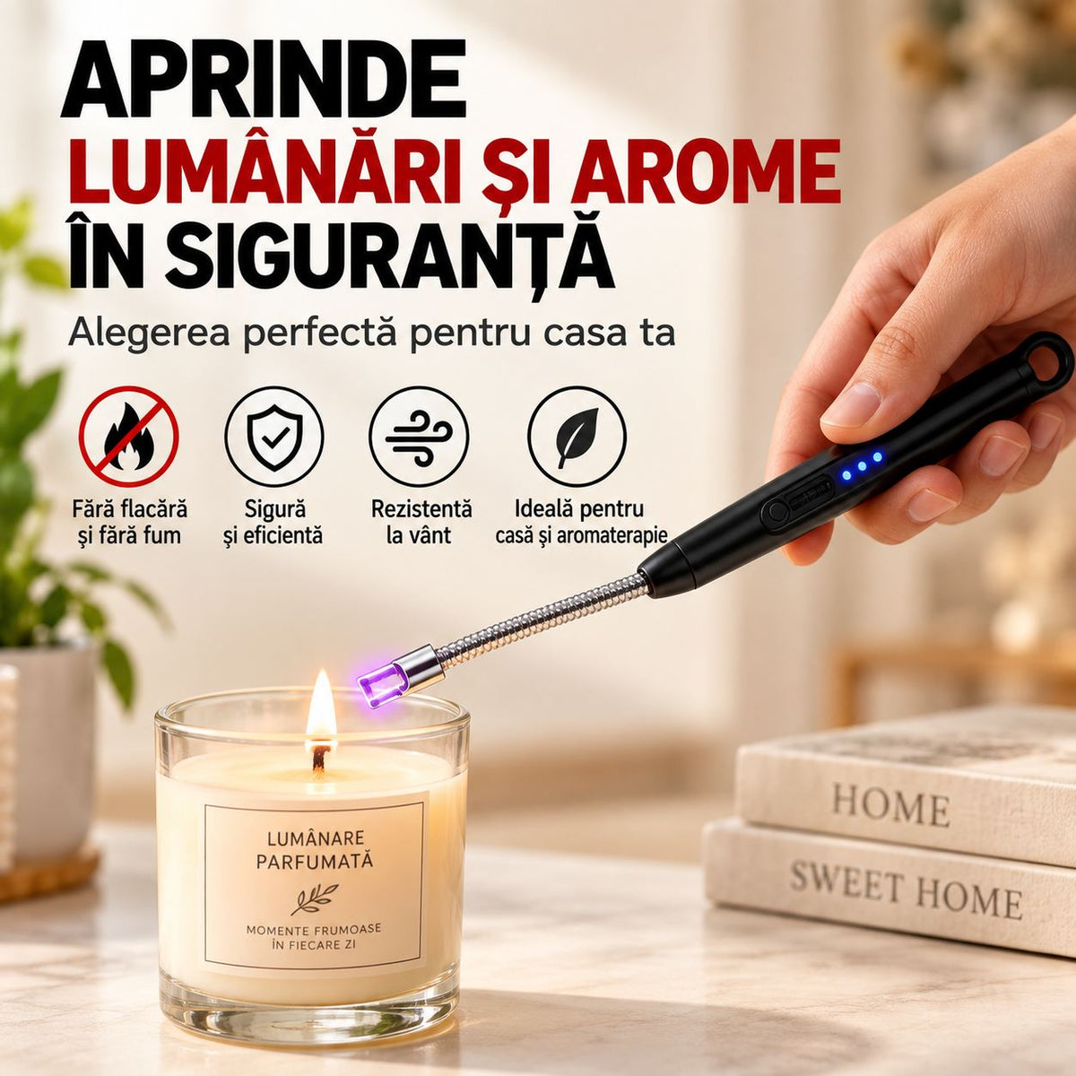 Bricheta Electrica cu Arc 26cm, Gat Flexibil 360°, Reincarcabila USB, Diferite Culori Engros