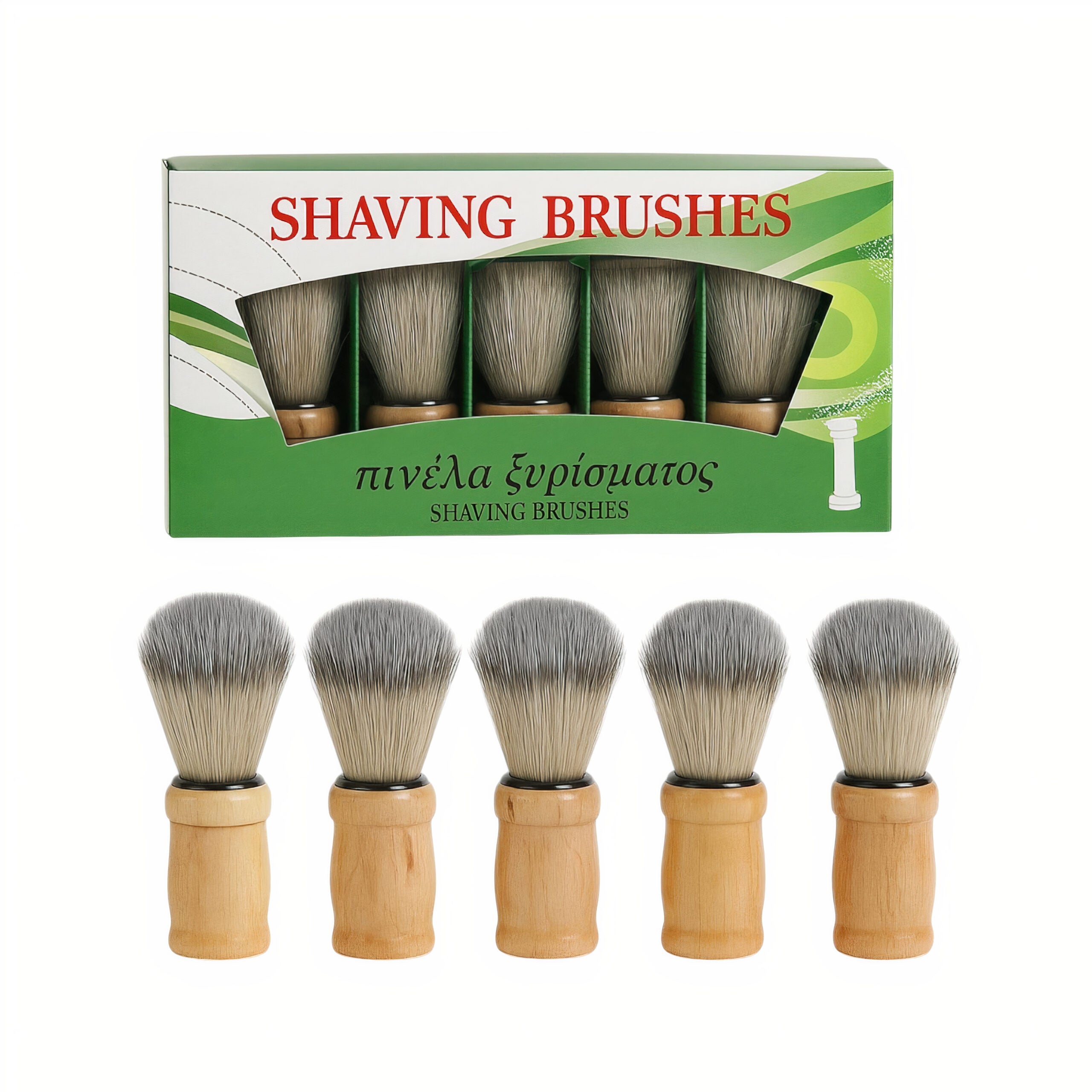 Pamatuf pentru Barbierit 10cm, 6/set cu Maner din Lemn Engros