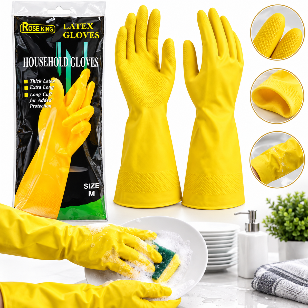 Manusi De Menaj, 10/set din Latex Engros