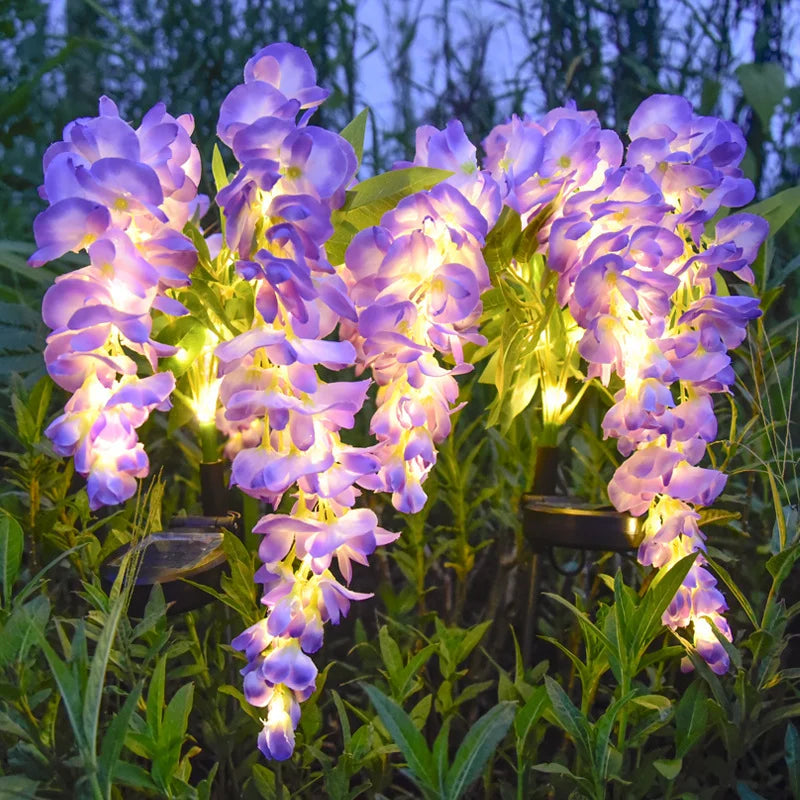 Lampă Solară LED 2/set, Model Flori Căzătoare Decorative, 80cm Panou Solar Integrat, Diferite Culori Engros