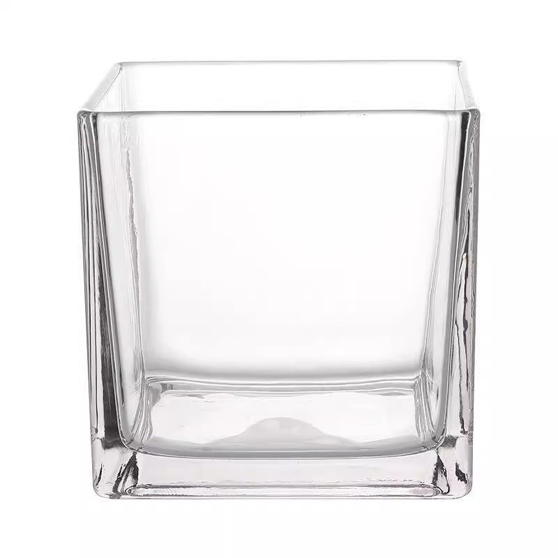 Pahar din Sticlă 6/set, Model Cub Pătrat 8x8cm, Bol Transparent Engros