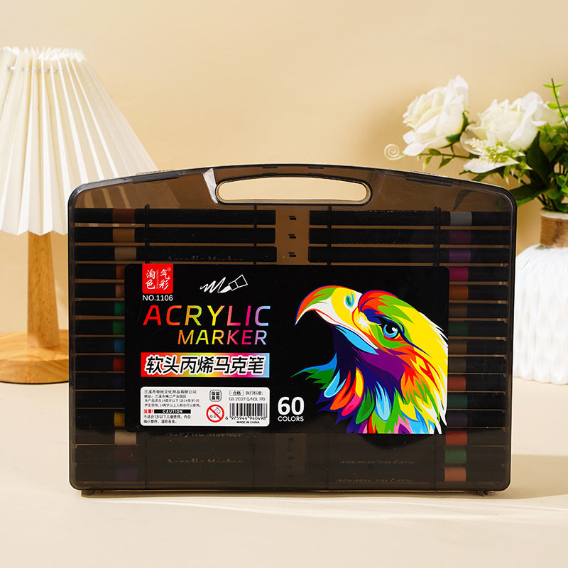 Markere Acrilice 60/set, Vârf Pensulă Soft Brush, pe Bază de Apa Engros