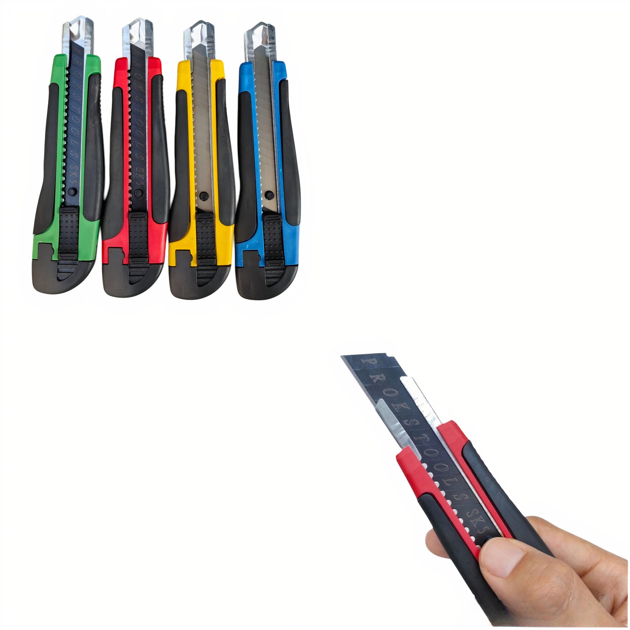Cutter 15cm cu Lama Retractabila 18mm, Diferite Culori 30/set Engros