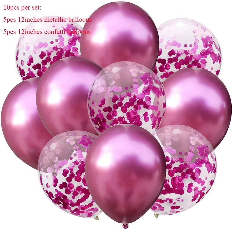 Baloane din Latex, 10/Tipla cu Paiete Diverse Culori 30cm 12/set Engros