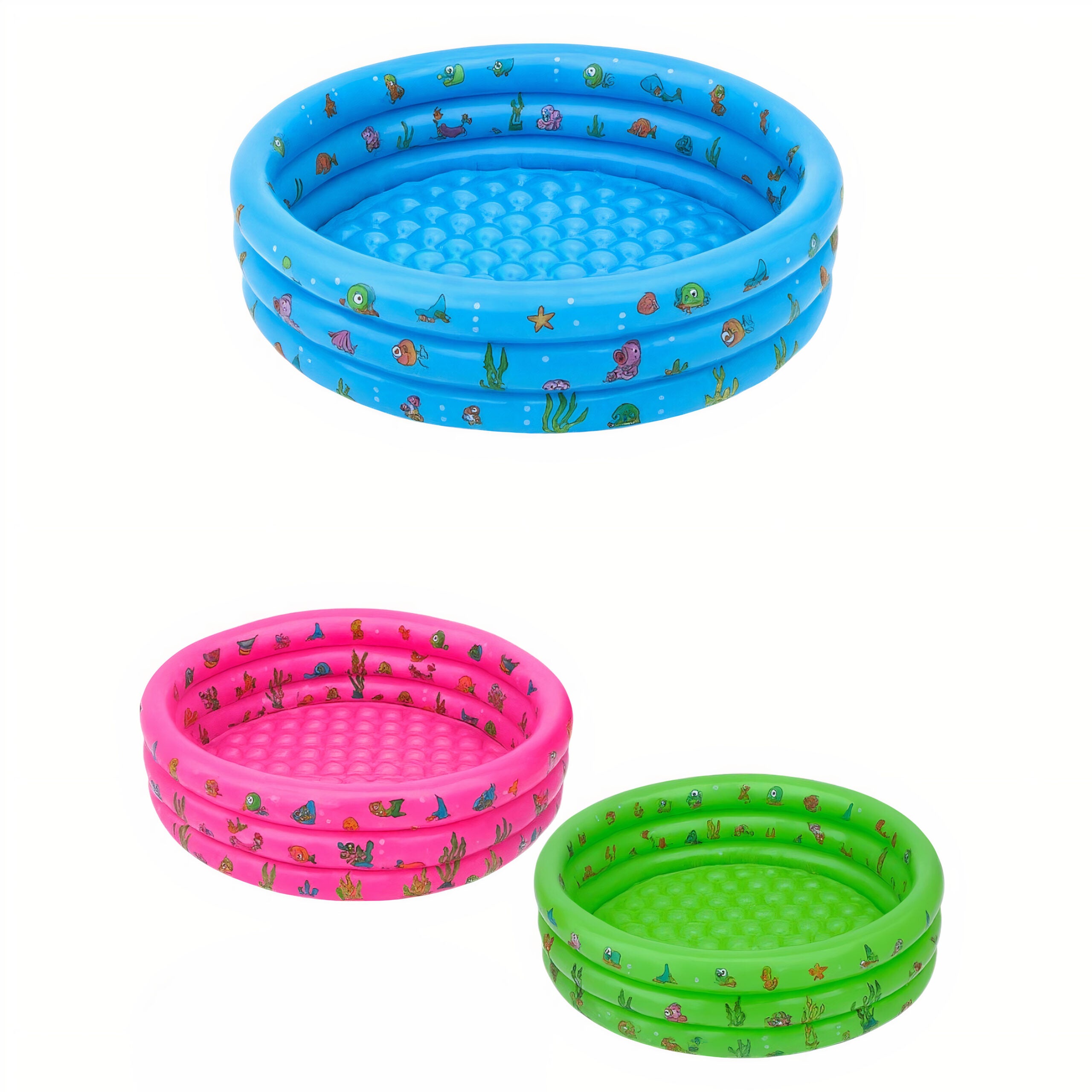 Piscina Gonflabila pentru Copii 130x35cm, cu Podea Gonflabila Diferite Culori Engros