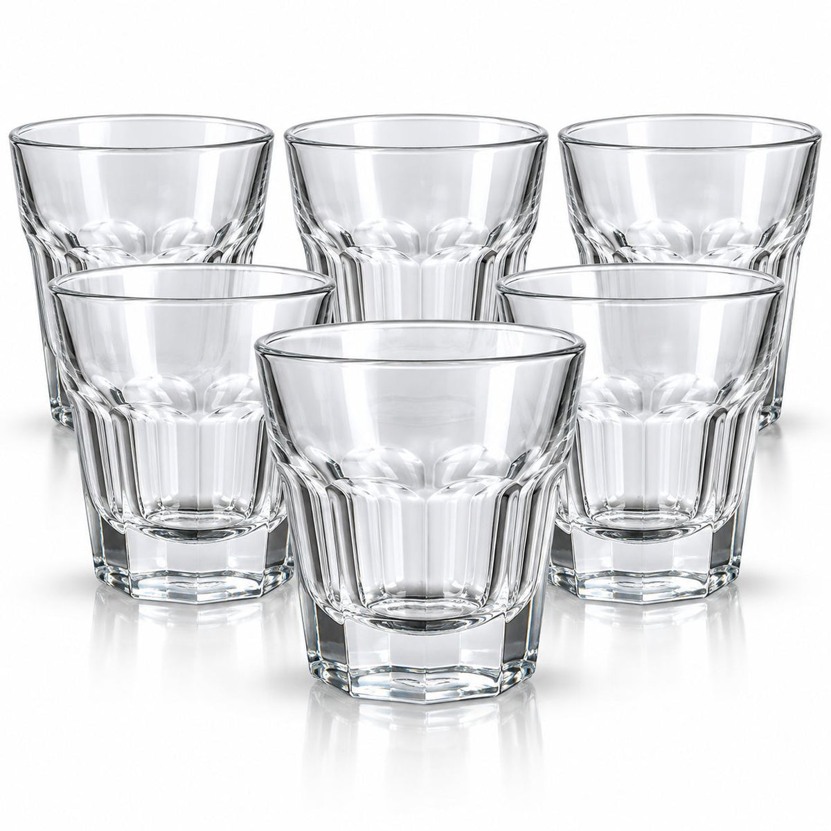 Pahar din Sticla 40ml, 6/Set, Model Castila Mic, 5.5x5cm, cu Baza Groasa Engros