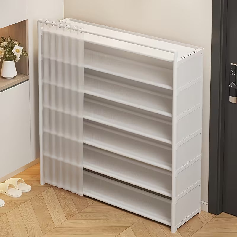 Dulap Organizator pentru Pantofi 105×68×28cm, Pantofar cu 7 Niveluri, cu Husă Antipraf și Structură Metalică, Diferite Culori Engros