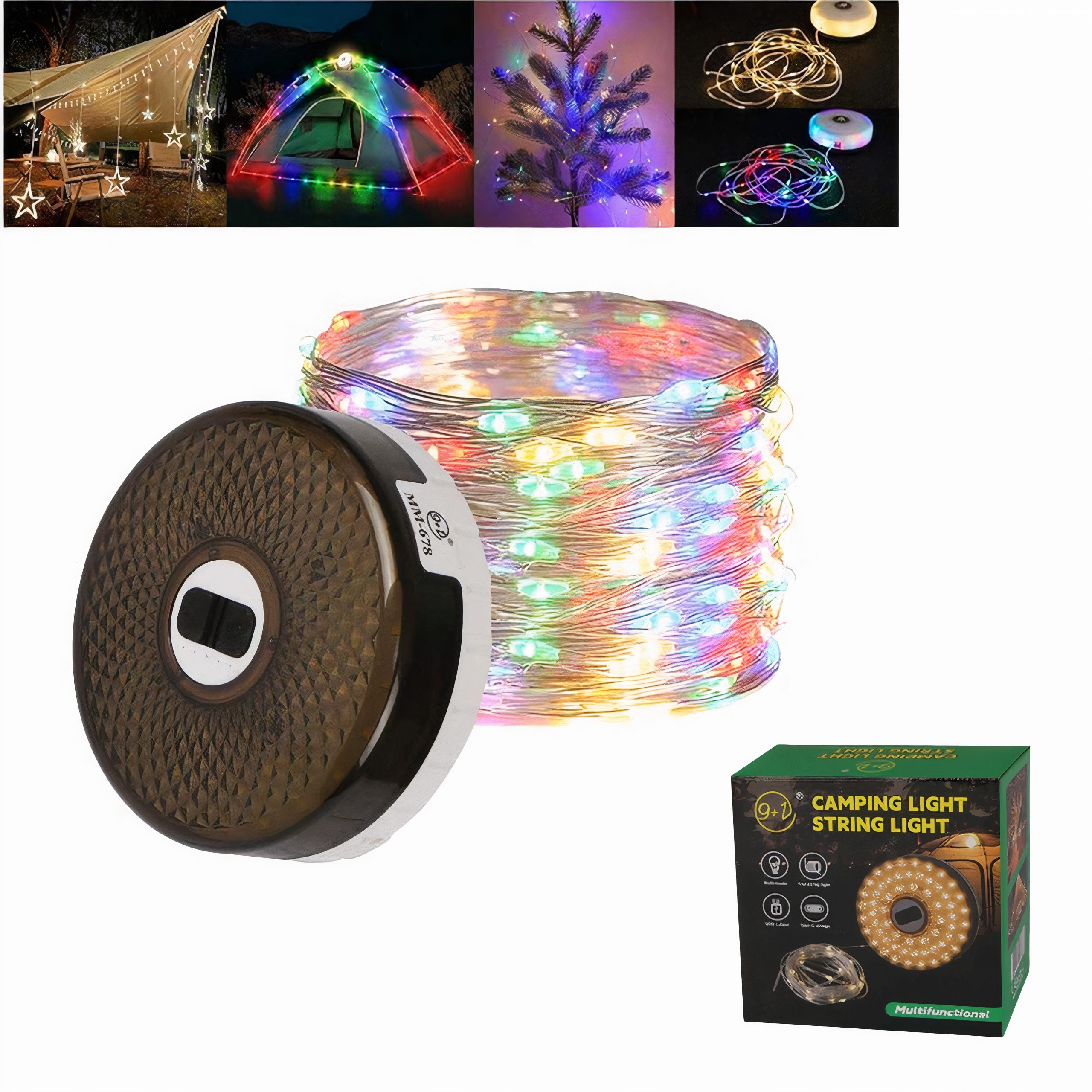 Ghirlanda Multicolora cu Lanterna 9cm Led, Lumina Rece, USB Engros