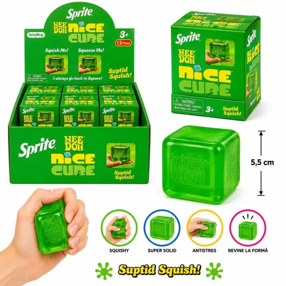 Jucărie Antistres NeeDoh Nice Cube Verde 5.5CM – Cub Squishy Engros
