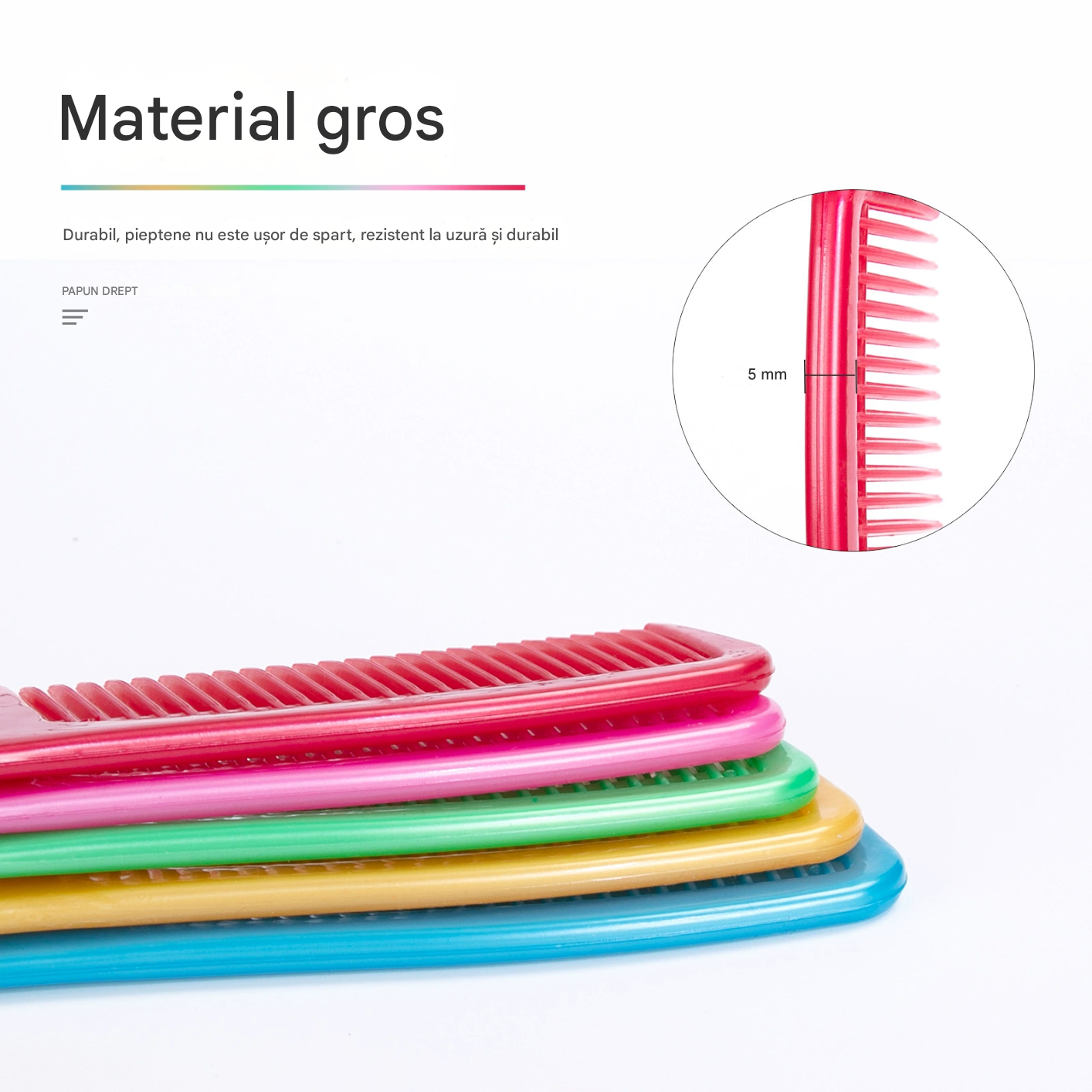 Pieptan de Par, 20.5x4, cu Coada, Diverse Culori, 12/set, Engros