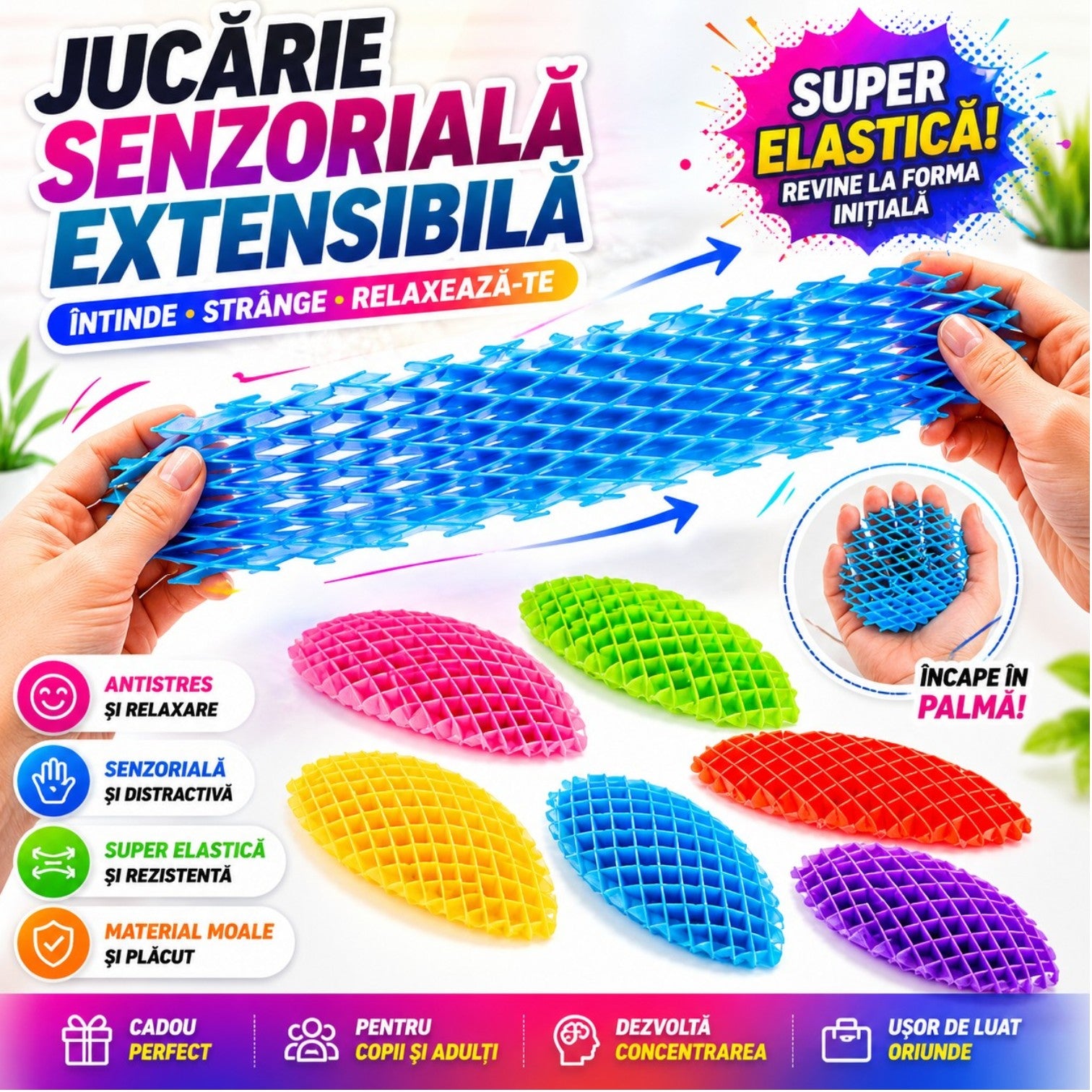 Jucarie Antistres 12/set Model Breloc, din Plastic 25cm Diferite Culori Engros