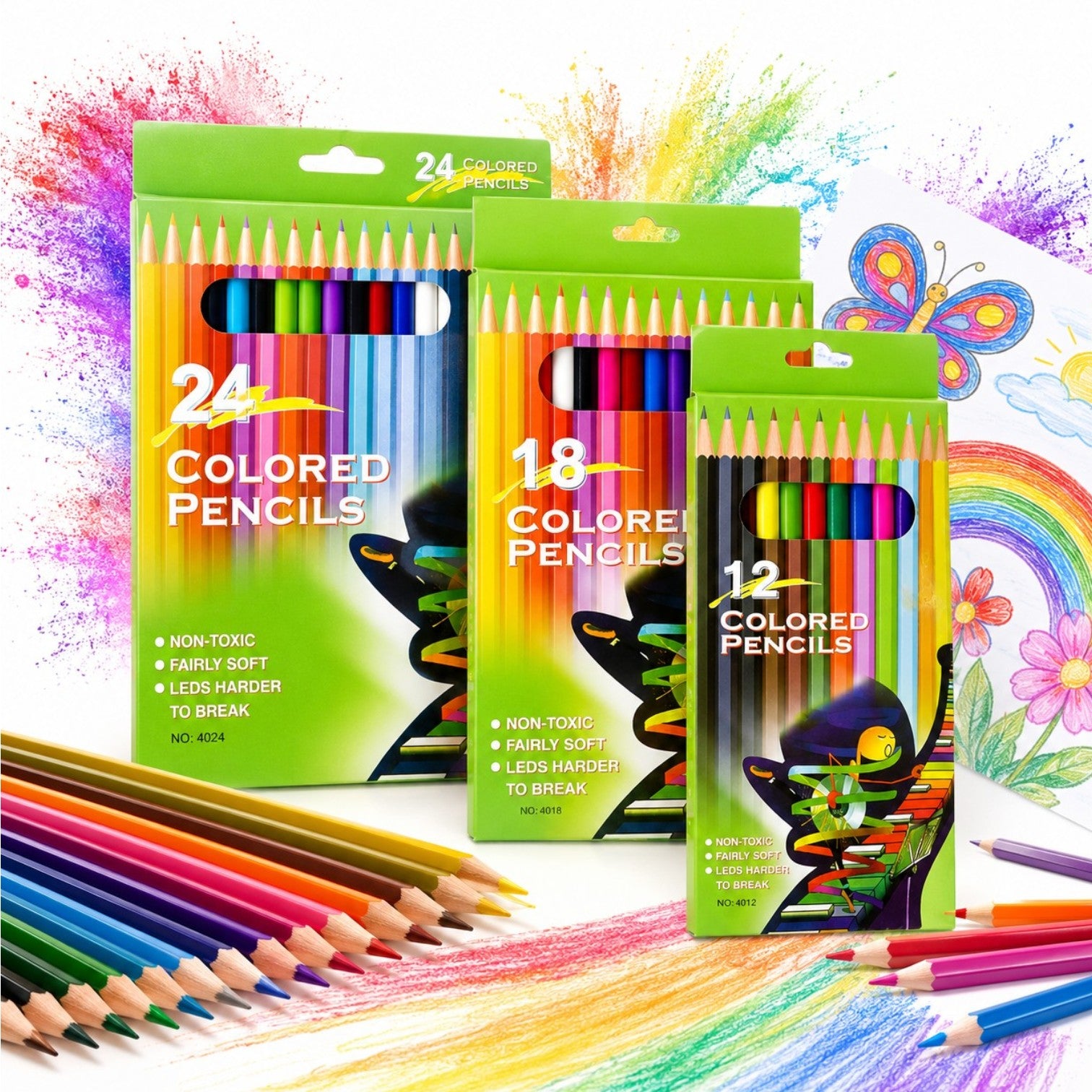 Creioane Colorate 17cm 18 culori, 6/set Diferite Culori Engros
