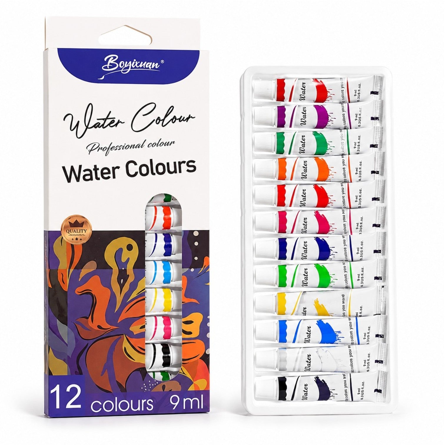 Tempera Acuarele la Tub 9ml pe Baza de Apa 12/set Diferite Culori Engros