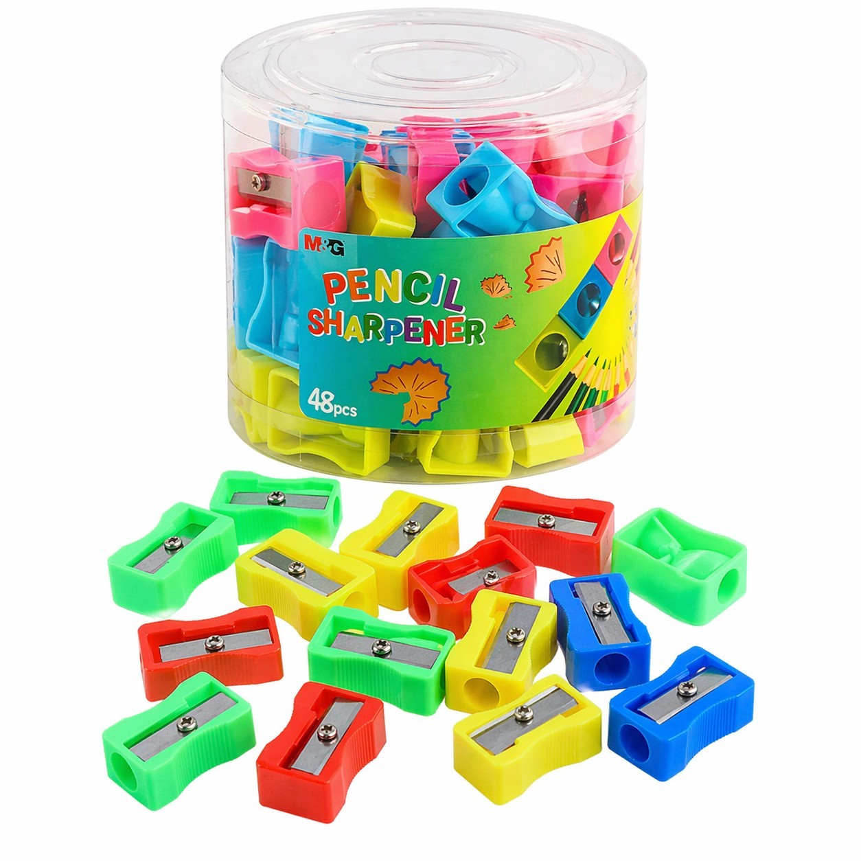Ascutitoare Simpla 60/set de Plastic cu 1 Orificiu, Diferite Culori Engros
