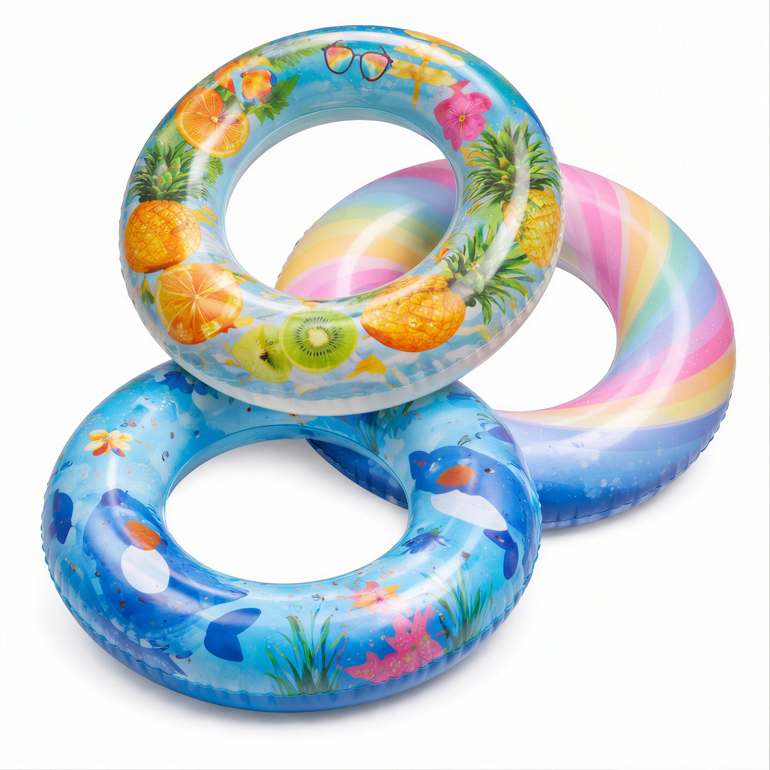 Colac Gonflabil Copii 70cm, Model Tropical, Diferite Modele Engros