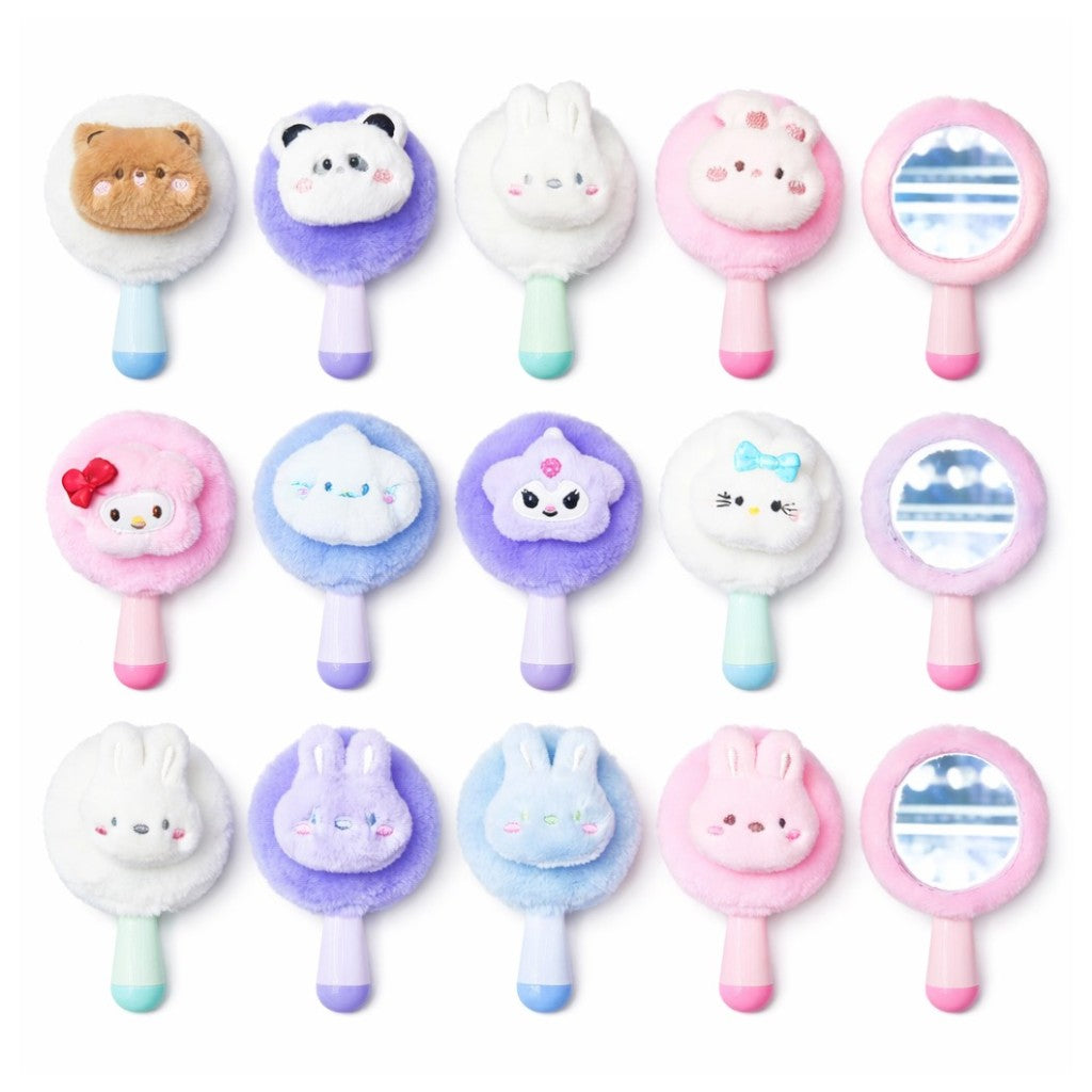 Oglindă pentru Copii cu Mâner, Invelită în Pluș cu Animăluțe Diferite Culori Engros