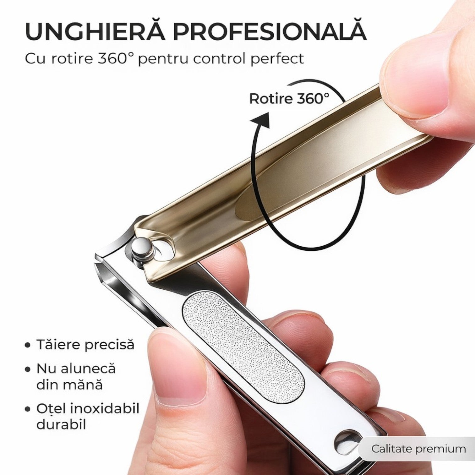 Unghieră 12/set cu Pilă Integrată, din Oțel Inoxidabil Engros