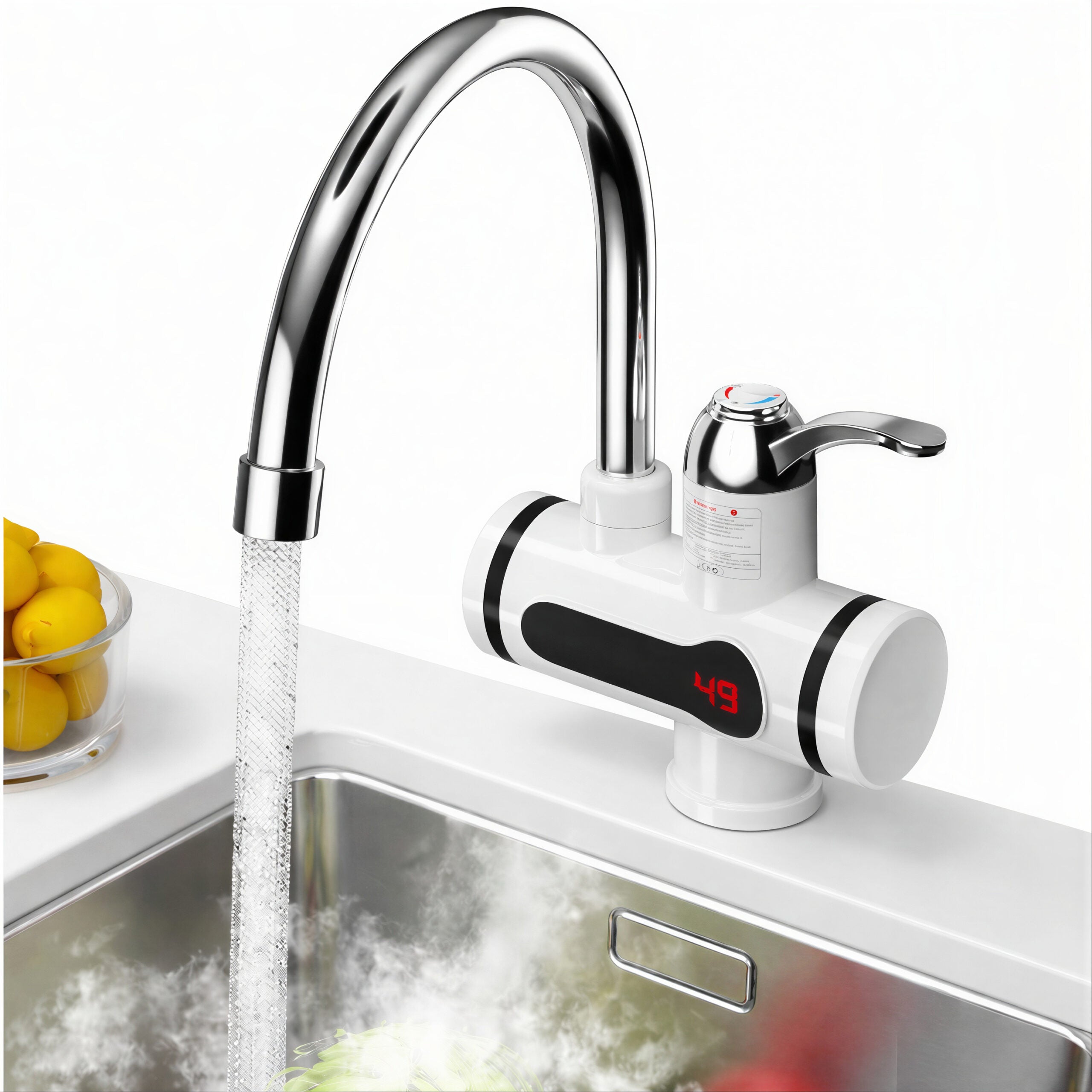 Robinet Electric Instant 34cm, cu Afișaj LCD, Încălzire Rapidă 3500W Engros