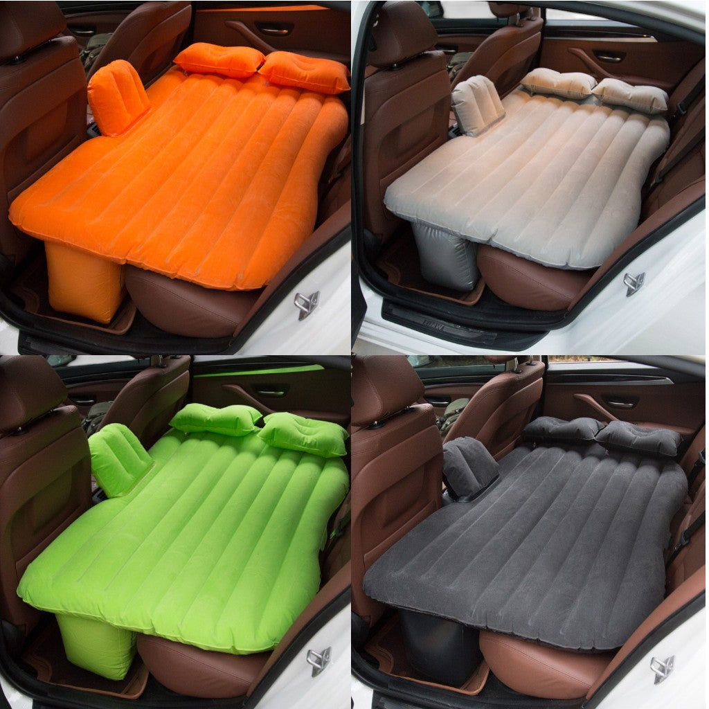 Saltea Gonflabilă Auto pentru Banchetă Spate 135x85x38cm, cu Pompa Electrică 12V, 2 Perne, Kit Reparație și Geantă Transport Diferite Culori Engros