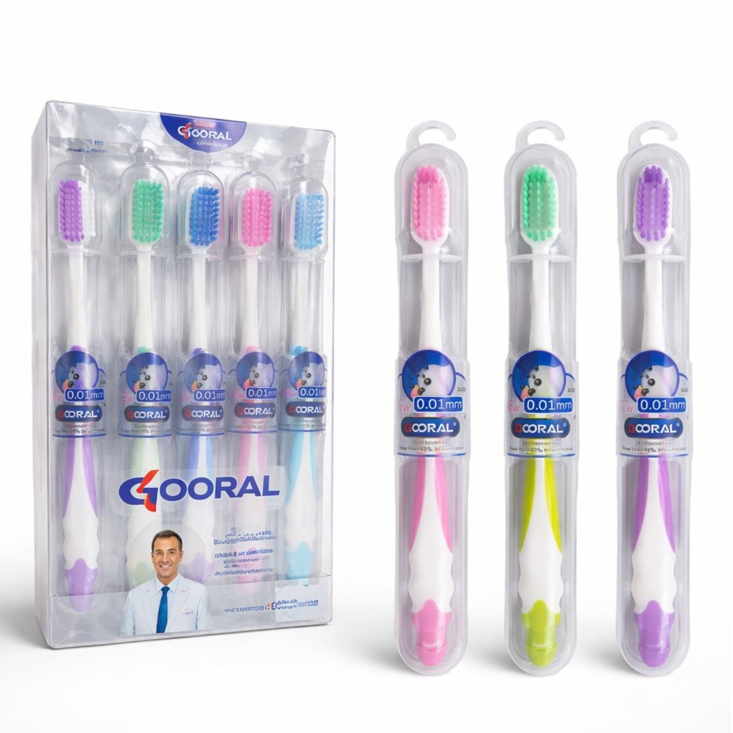 Periuță de Dinți 20/set, 19cm, cu Capac Protector din Plastic, Diferite Culori Engros