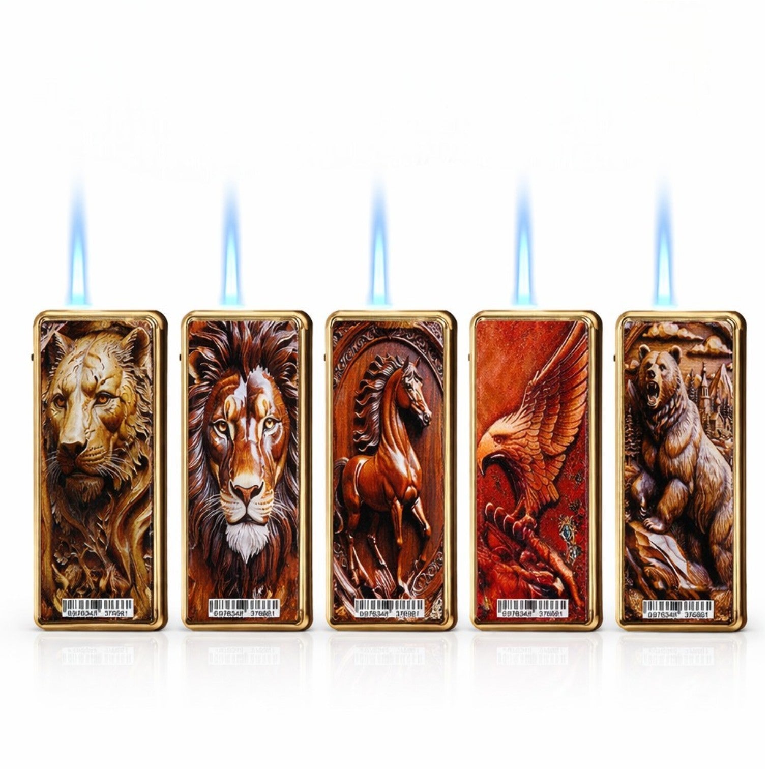 Brichete Metalice Antivânt 25/set, cu Flacără Albastră 7cm Diferite Modele cu Animale Engros