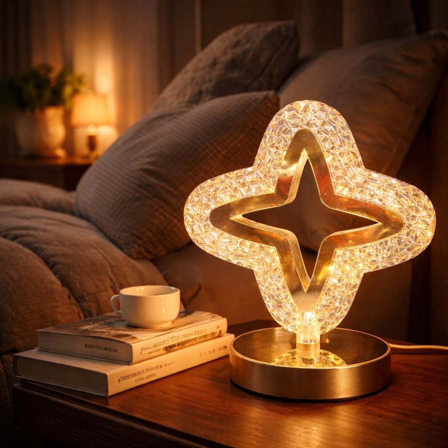 Lampă LED Decorativă Cristal 20x16.5cm, 3 Moduri de Lumină, Control Touch, Reîncărcabilă Engros