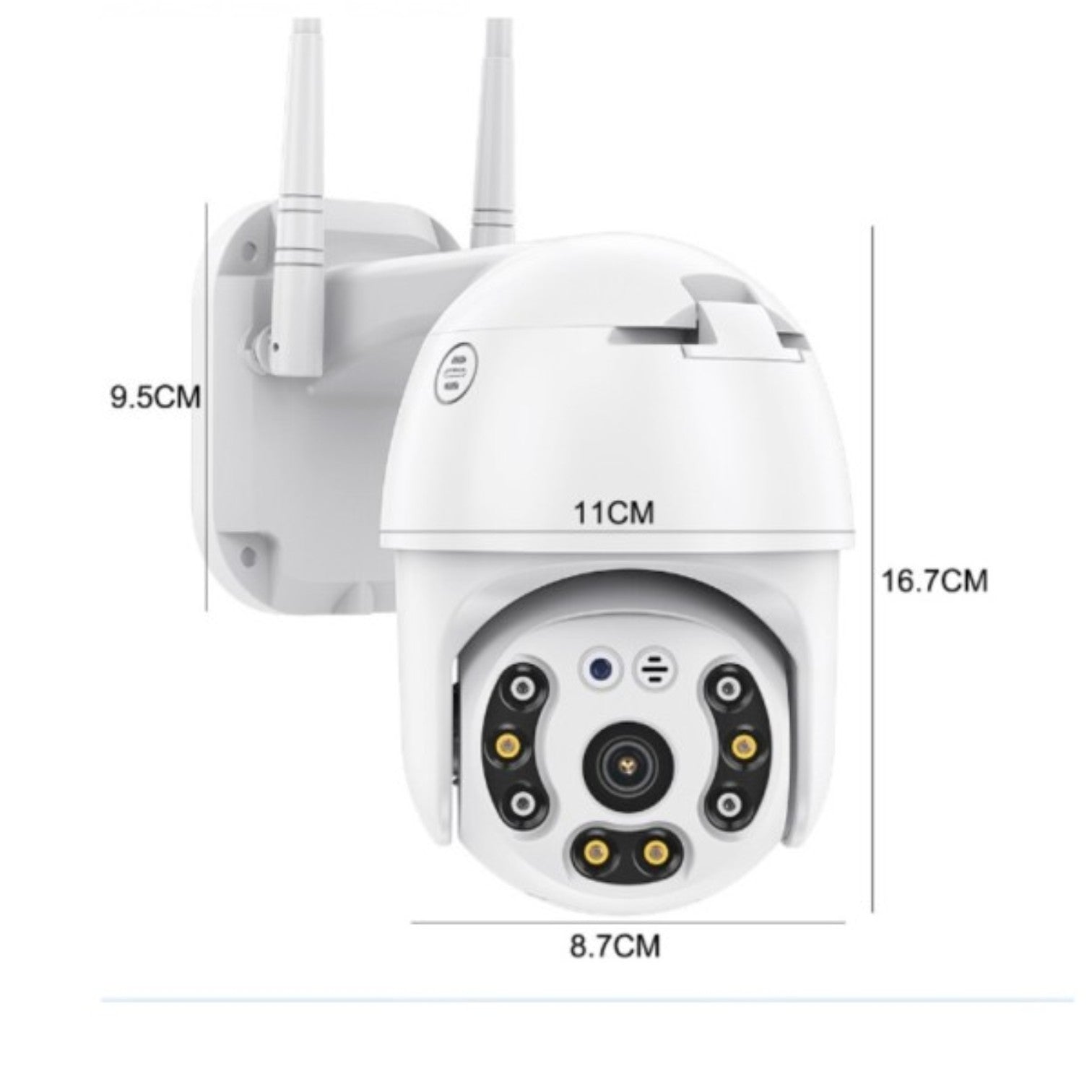 Cameră Supraveghere Wi-Fi 16.7cm, Rotire 360° cu o Singură Unitate de Supraveghere, Vedere Nocturnă LED, Audio Bidirecțional, Detectare Mișcare, Suport Card MicroSD, Antene Duale, Control prin Telefon Engros