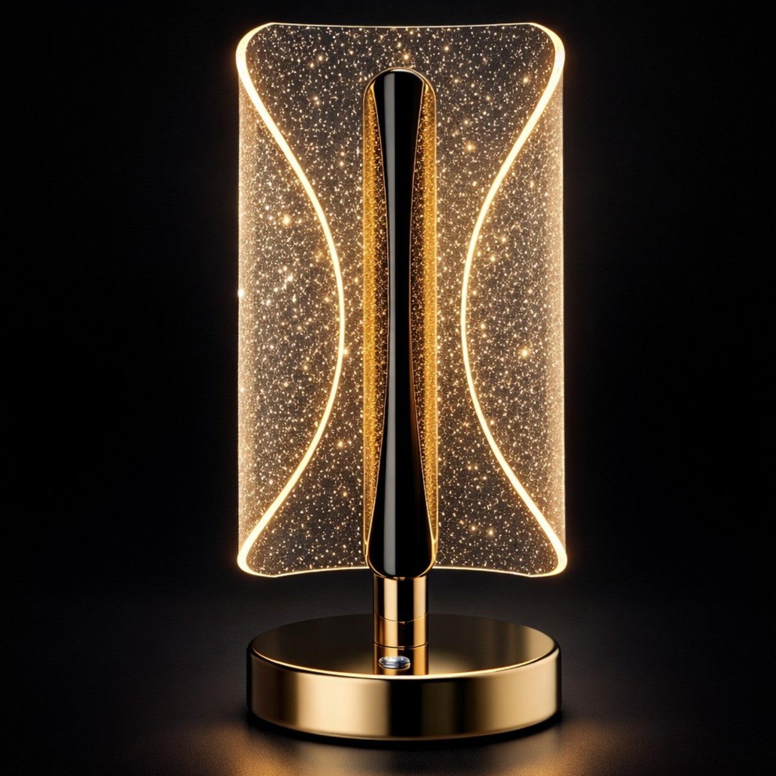 Lampă LED Decorativă 20.5cm, Model Cristal cu Efect Sclipitor, 3 Moduri de Lumină, Control Touch, Reîncărcabilă USB Engros