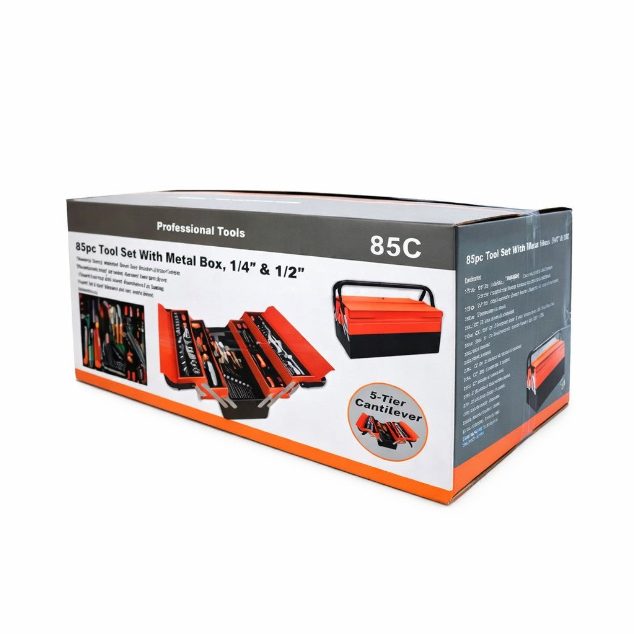 Trusa Profesionala 47x20x21.5cm, cu 4 sertare, 85 piese metalice Engros