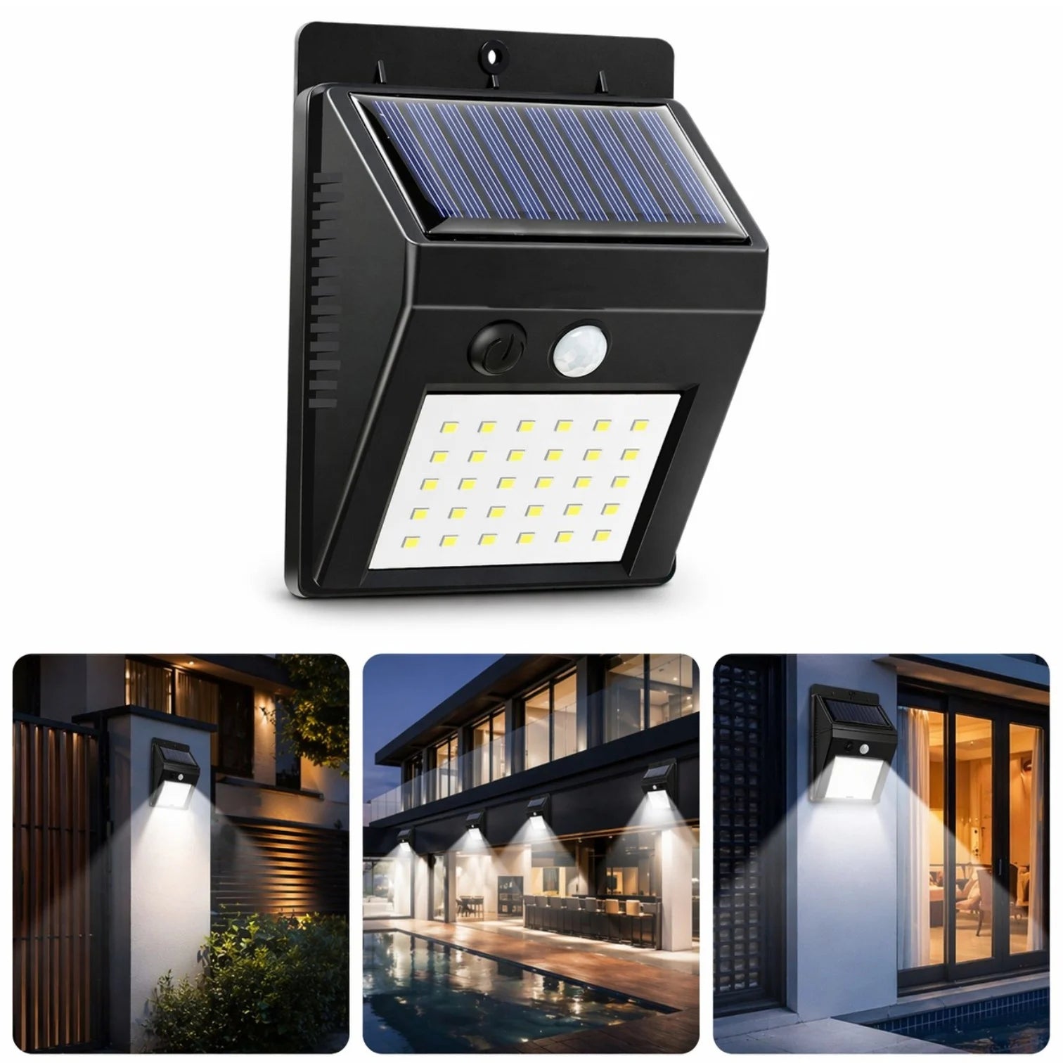 Lampa Solara Led cu Senzor de Miscare, 12x9cm de Perete Engros