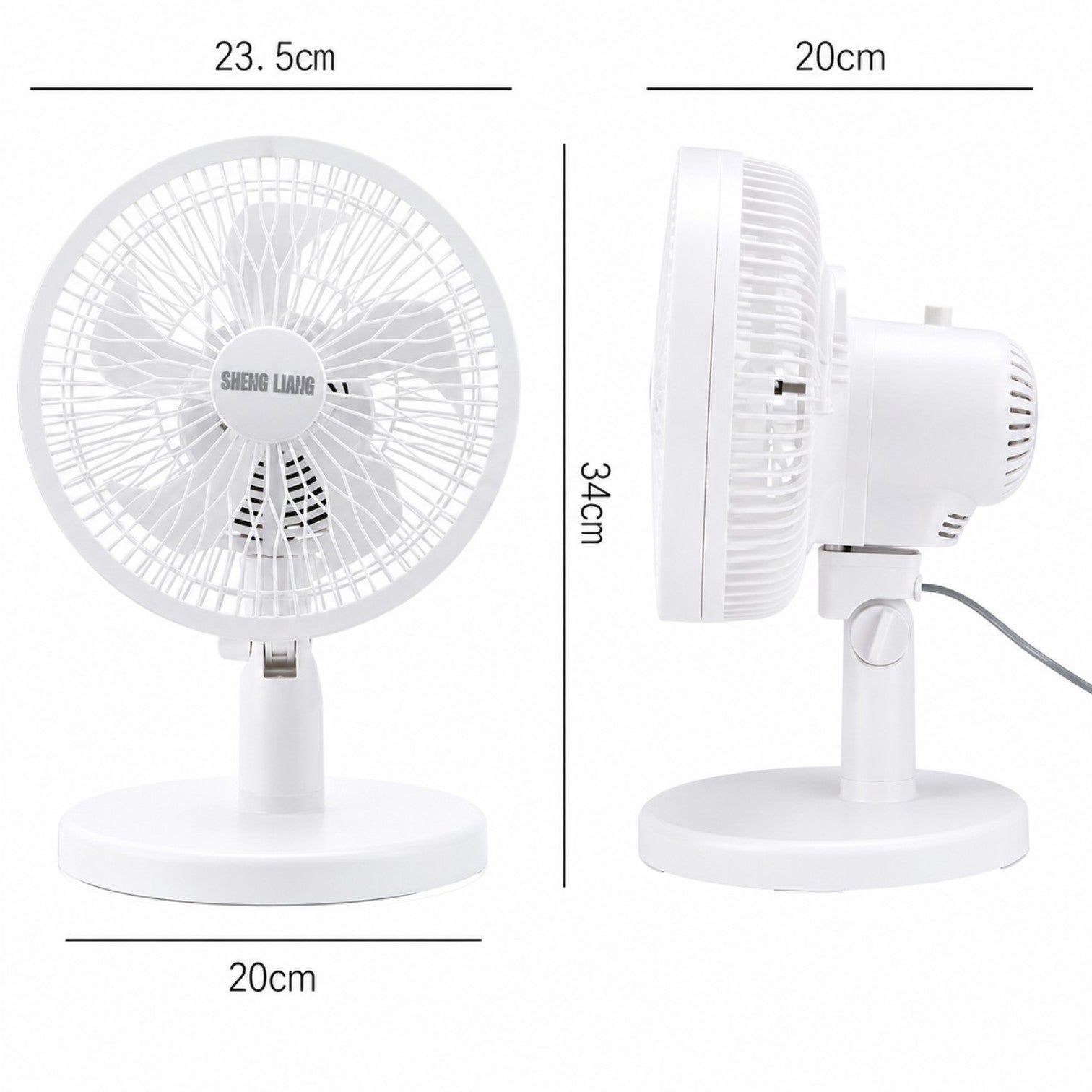 Ventilator Electric 23.5×34×20cm, cu 3 Trepte de Viteză, din Plastic, Diferite Culori Engros