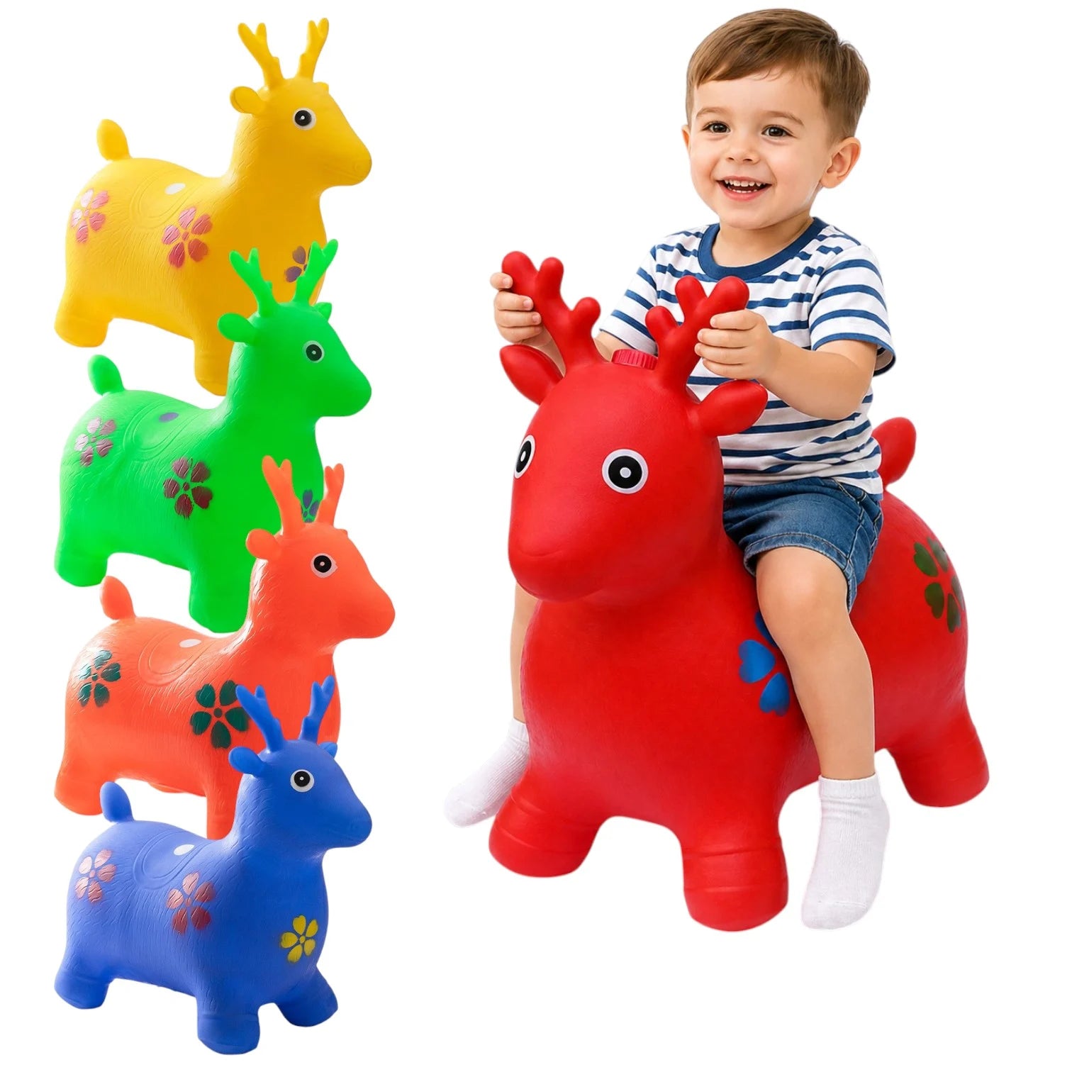 Calut Gonflabil pentru Sărit, 50x40x25cm, din Cauciuc, Model Animăluț pentru Copii, Diferite Culori Engros
