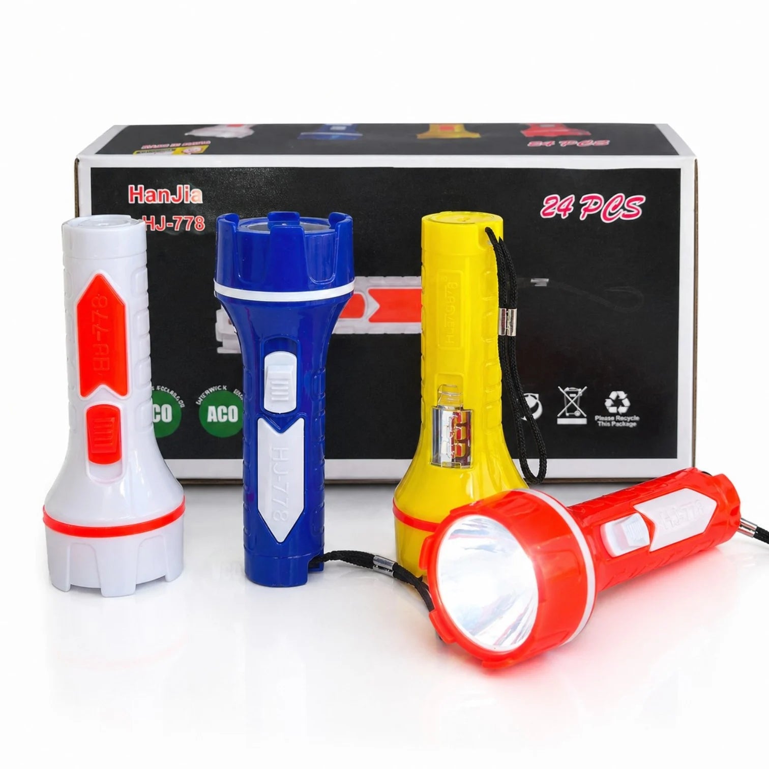Lanternă LED 24/set, cu Șnur de Prindere 11.5cm, Portabilă, Diferite Culori Engros