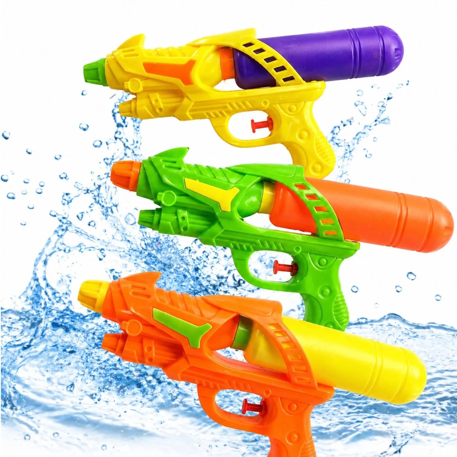 Pistol cu Apa 12x26.5cm din Plastic, cu Rezervor Detasabil, Diferite Culori Engros