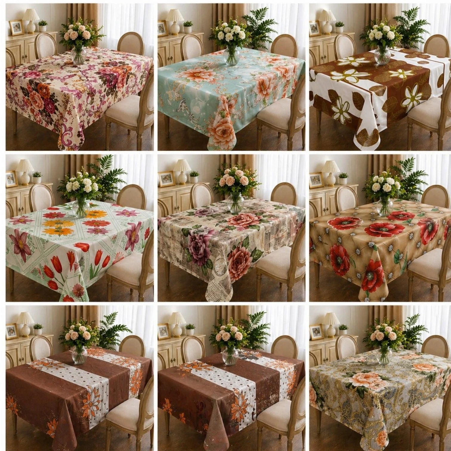 Față de Masă Impermeabilă 90x140cm, Modele Florale Material Tip Mușama Engros