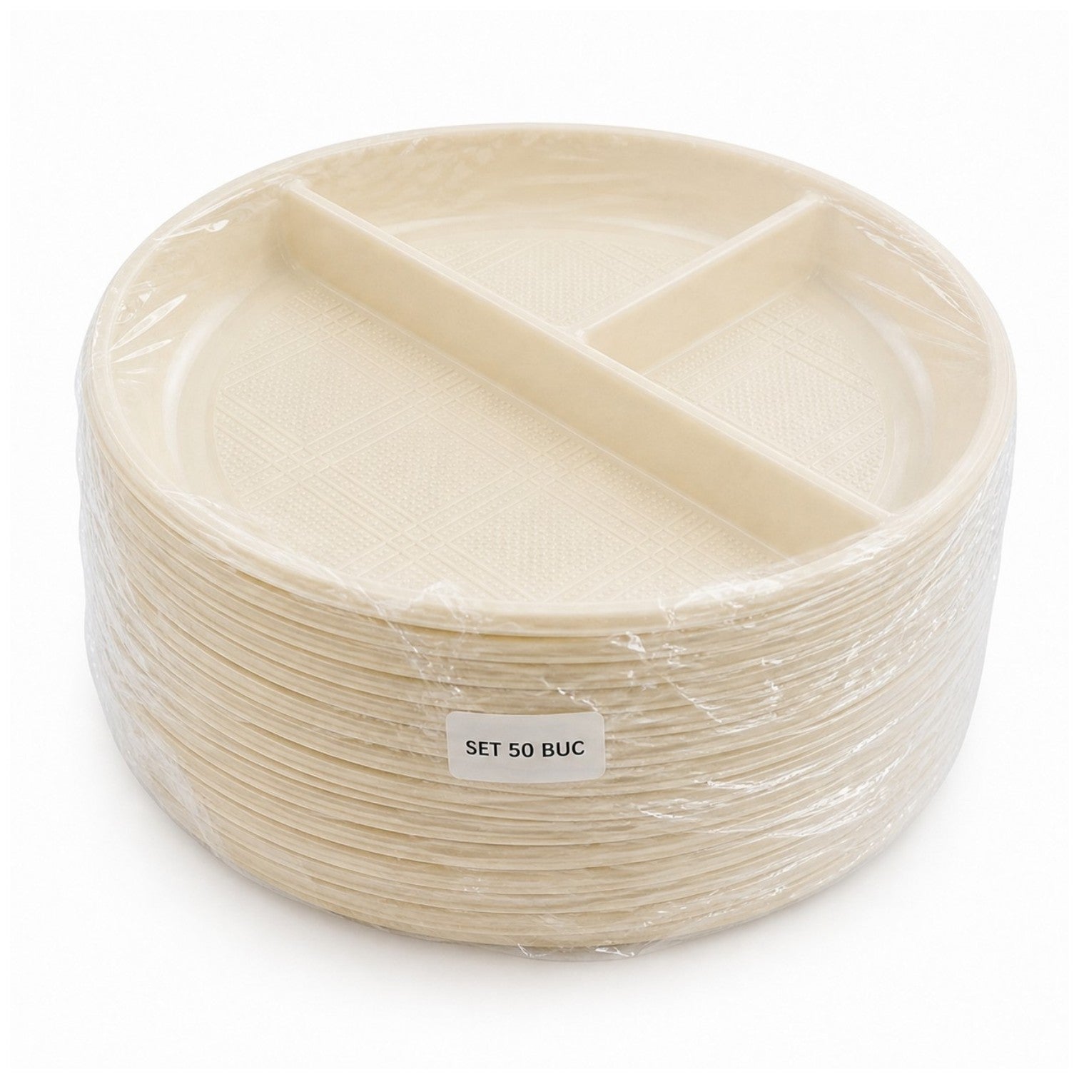Farfurie Bio 21cm, Rotunda 3 Compartimente 50/set, de Unica Folosita Engros